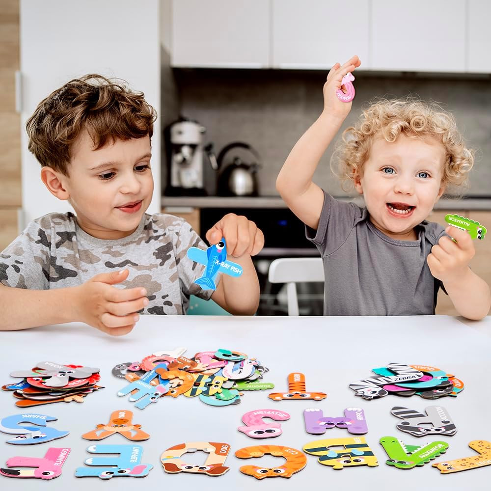 Magnetic Animal Alphabet Letters 26 Large Fridge Magnets ABC Learn for Kids Toys