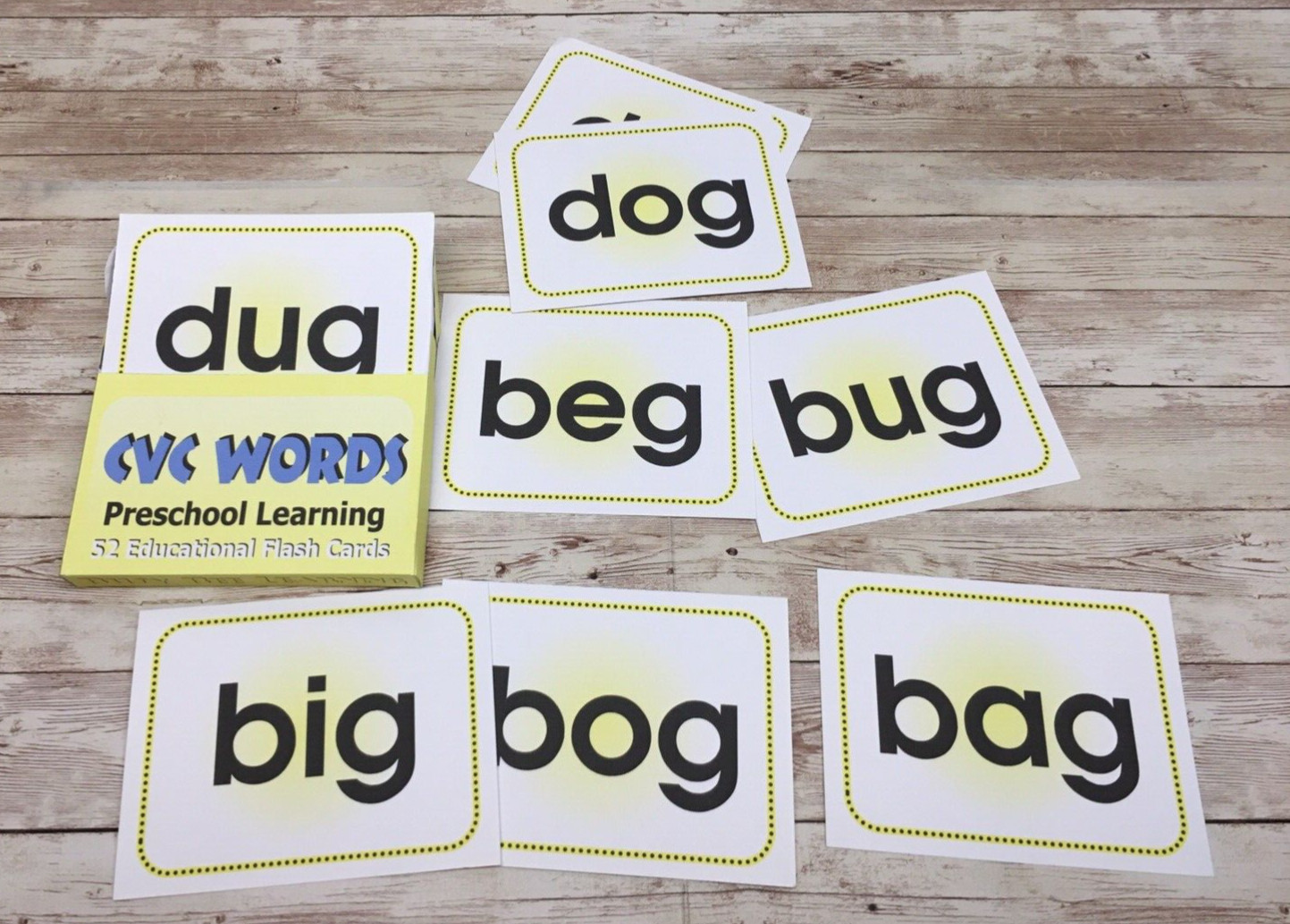 CVC Words – Busy Bee Preschool Learning – 52 Educational Flash Cards