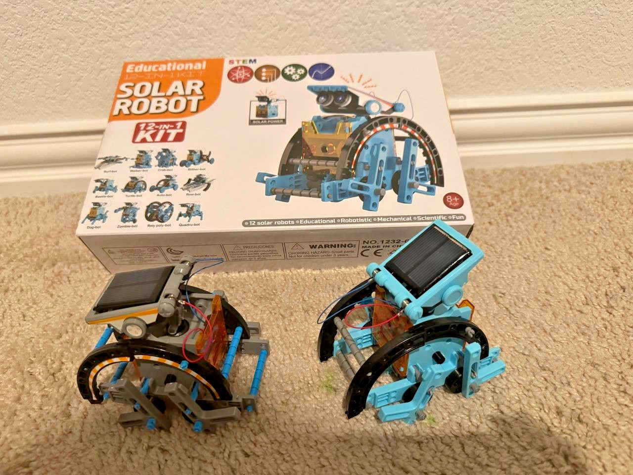 Solar Robot Kit DIY Toys Kids Ages 8+ STEM Educational 12-in-1 Kit