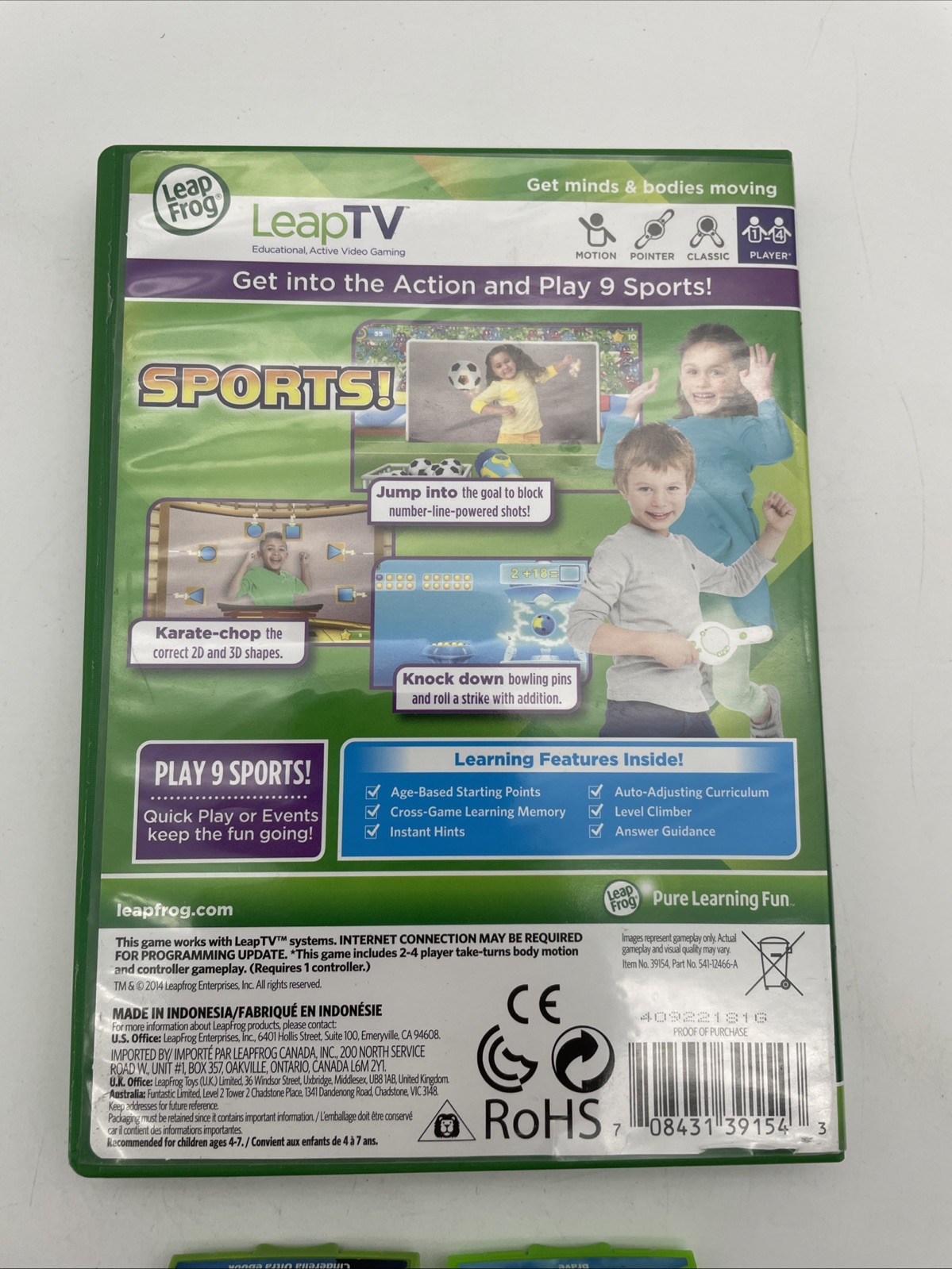 LeapFrog LeapTV Video Games (3) Lot Of Three – Cinderella, Brave, Sports!