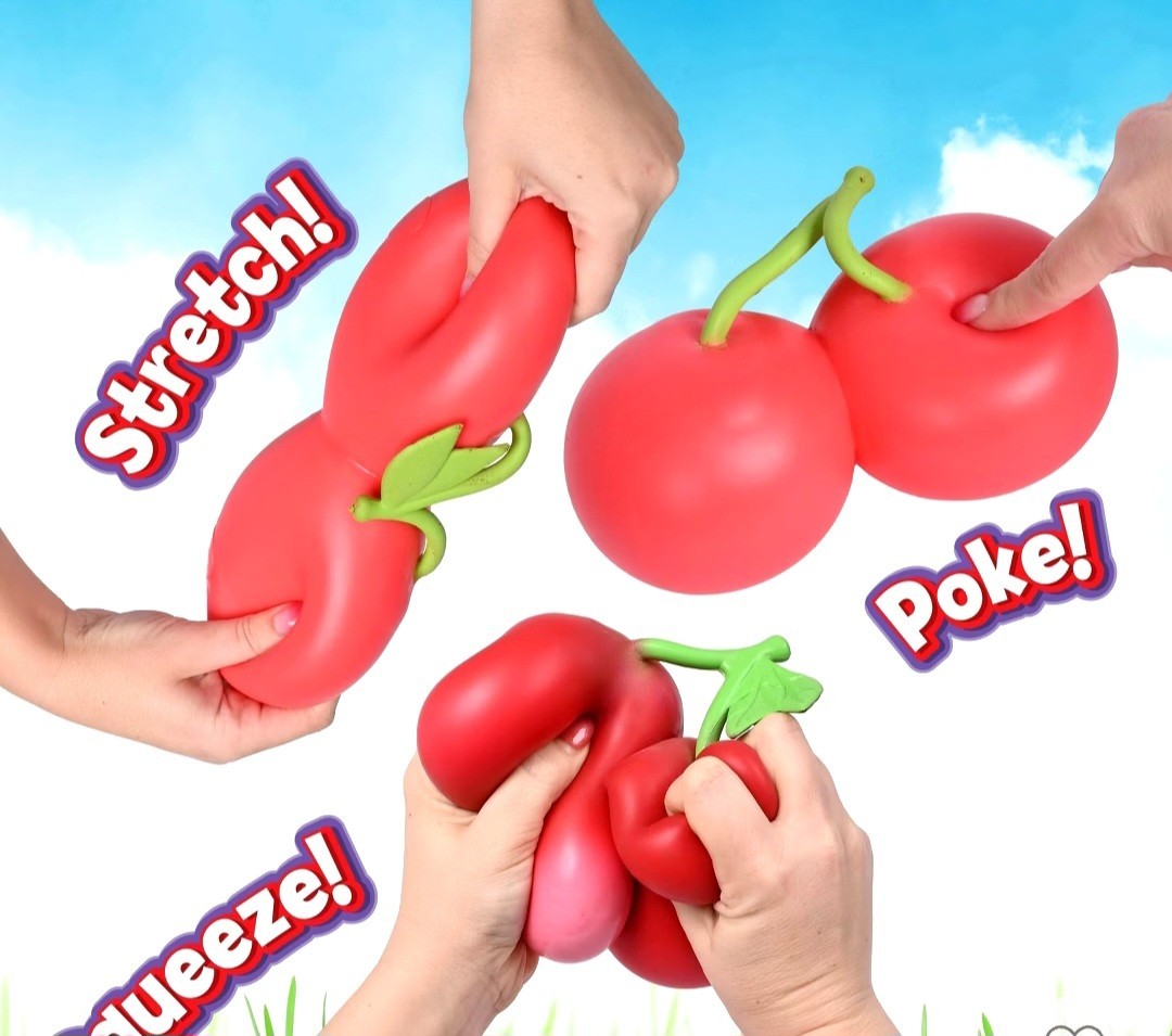 NEW Squishy Sunny Days Toymendous Cherries 5.5 Inch Squeezy Cherry Rare Viral 🍒