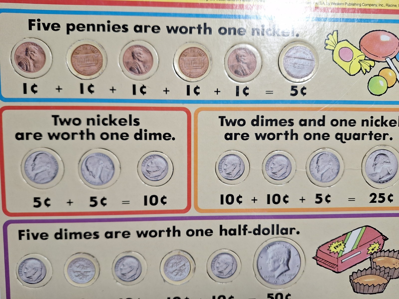 1985 Collectors Vintage Golden Step Ahead learning Puzzle Fun with Money 4739-1