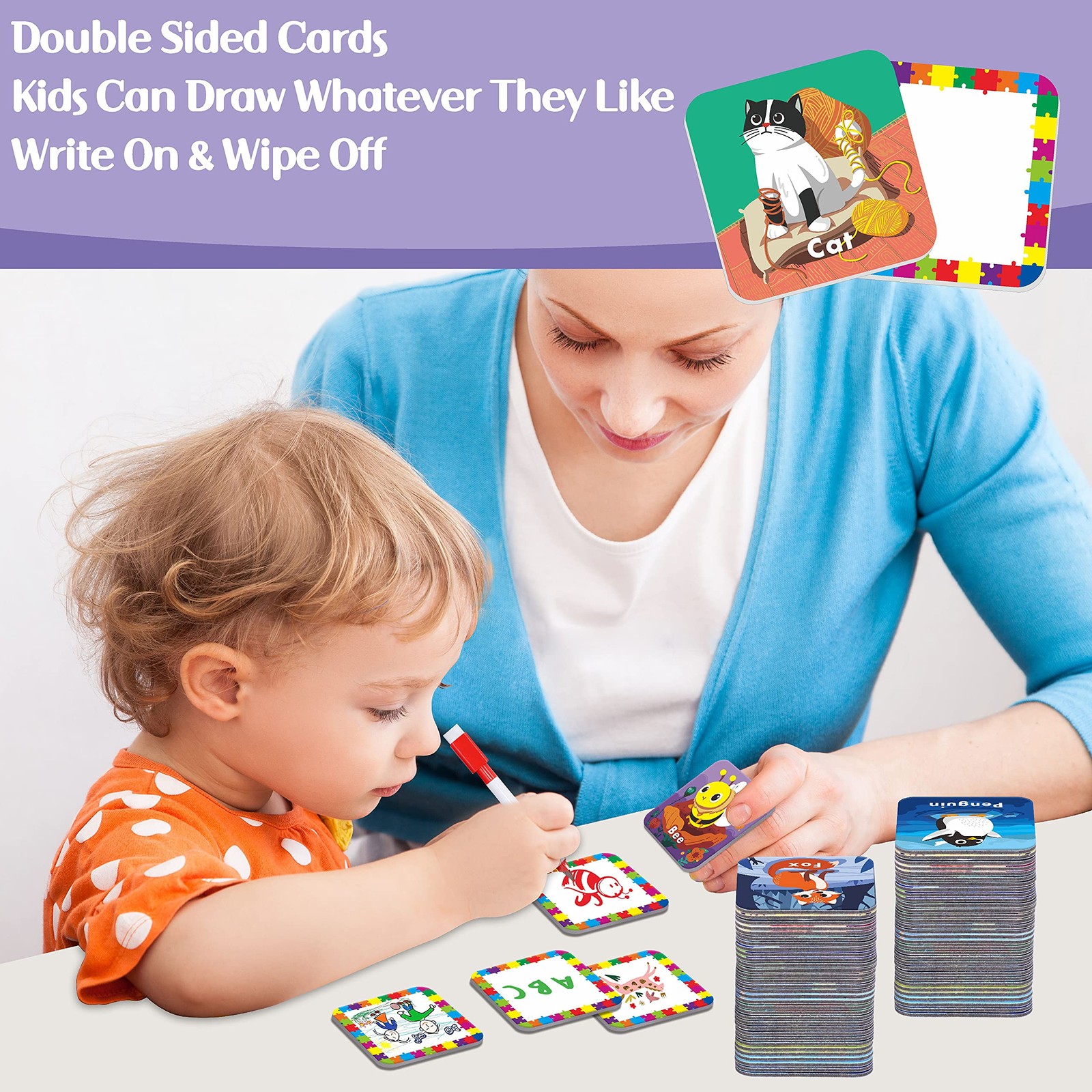 36 Pair Animal Matching Memory Game Flash Cards for Toddlers, Preschool, Kind…