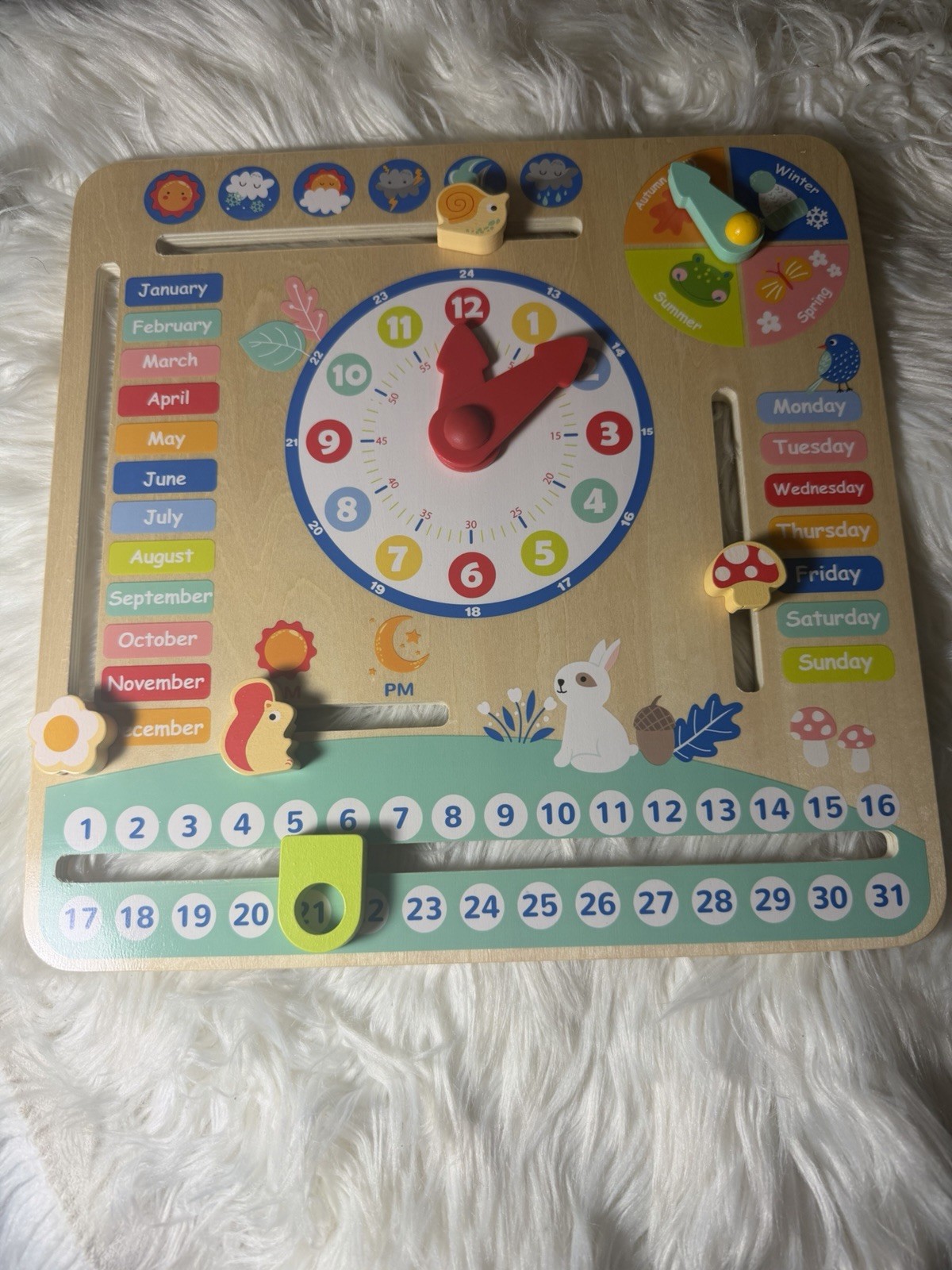 Tookyland My Calendar Wooden Time Telling Educational Toy TF329A