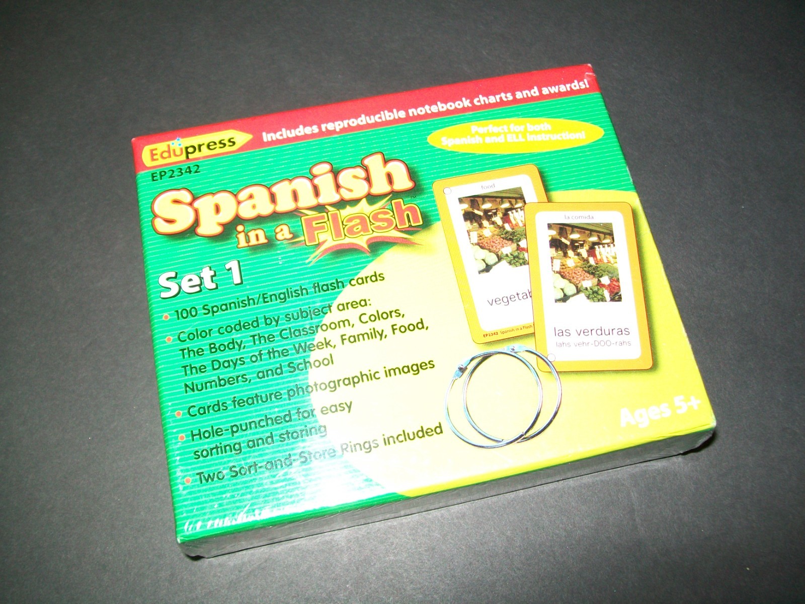 Edupress Spanish In A Flash Cards Set 1 Brand New Factory Sealed Box