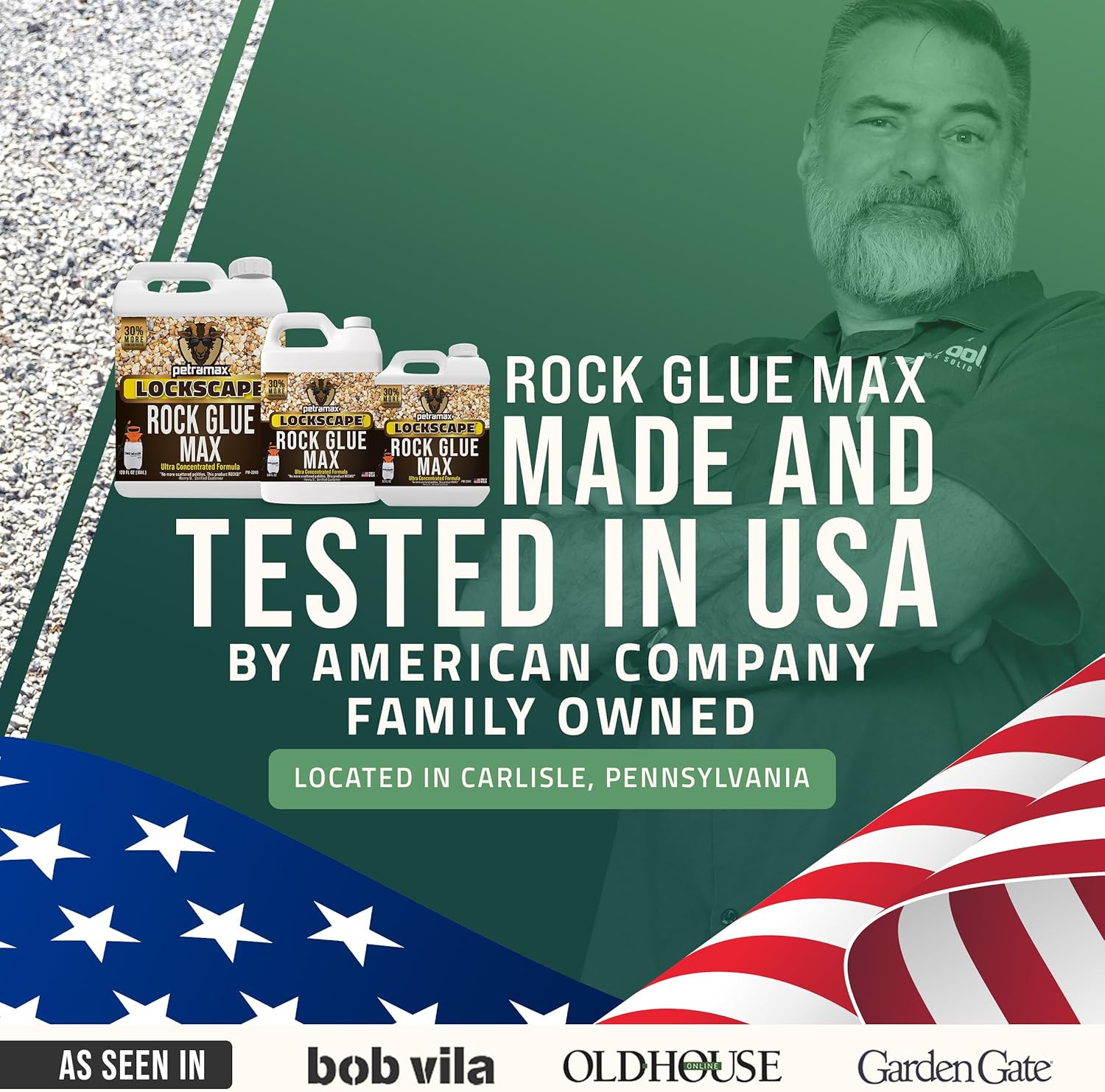 Petra Max Rock Glue for Landscaping, 32 Ounce – Ground Coverage & Pet Safe Mulch