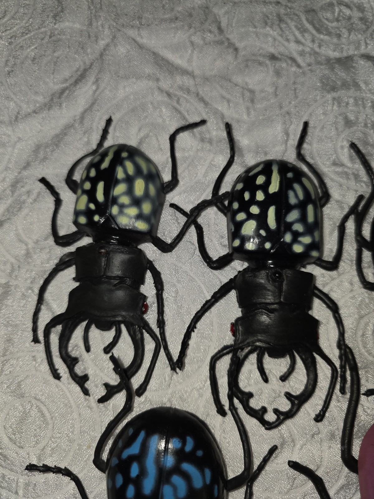 Mixed Lot of 7 Rubber Plastic Beetle Insects Bugs Toys Lot 1979 Vintage