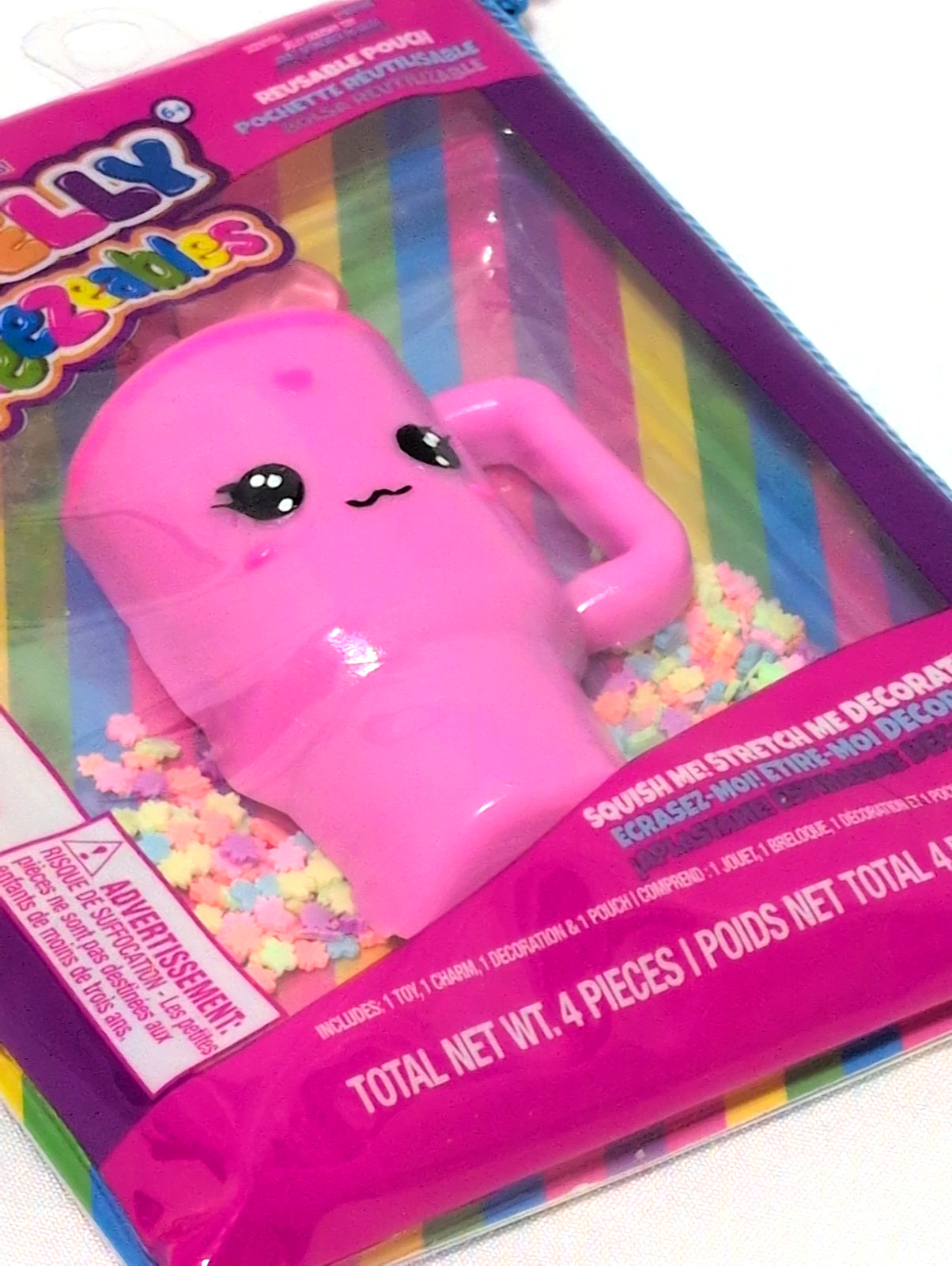 Taba Scented Jelly Squeezeables Pink Shake Squishy Squeeze Toy w Pouch DIY NEW