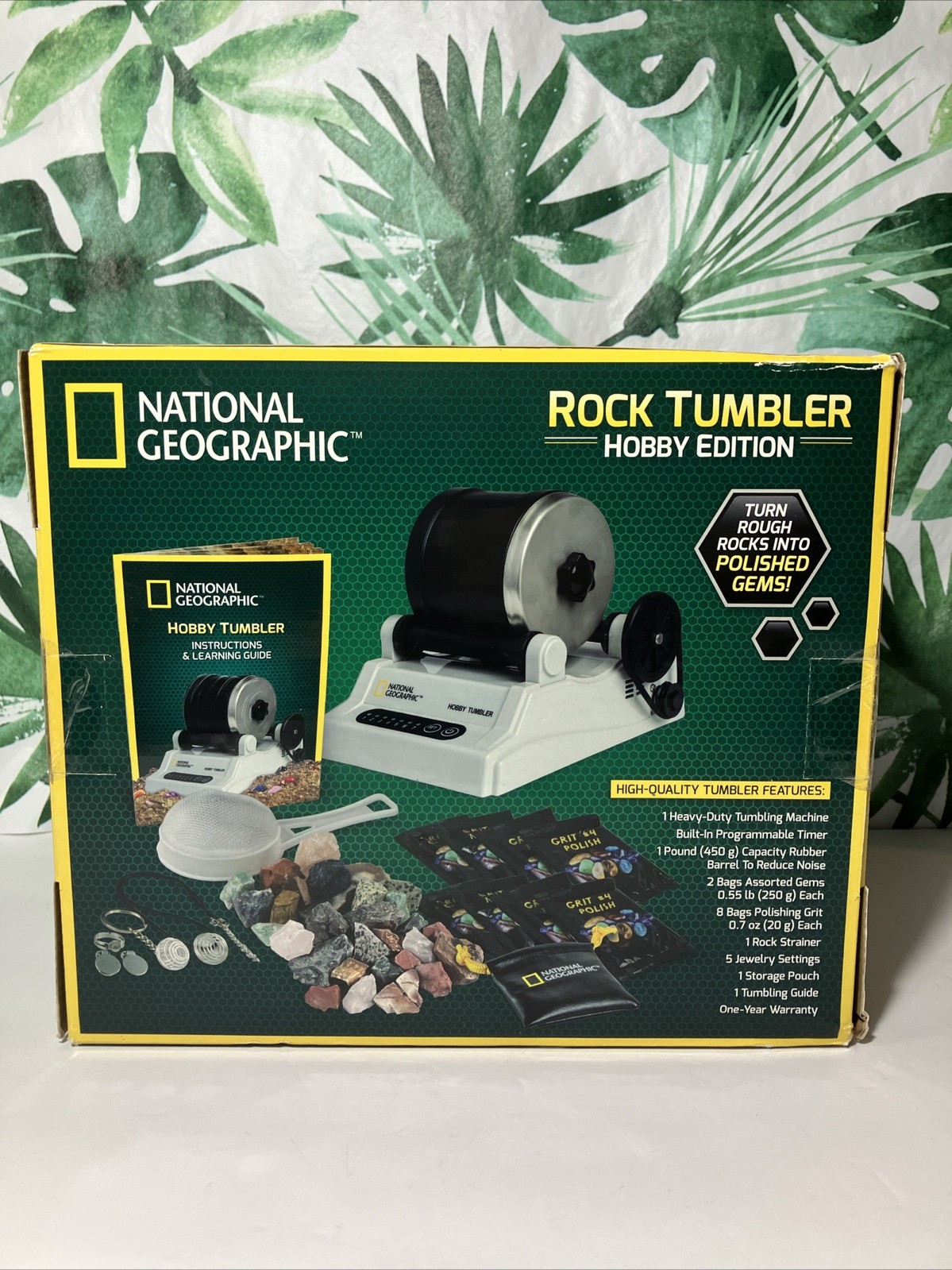 National Geographic Hobby Edition Rock Tumbler Kit STEM Polish Rocks Into Gems