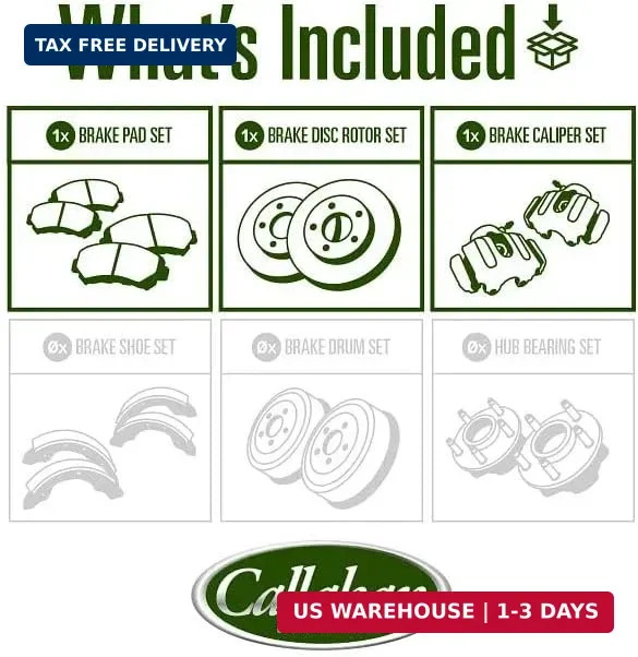 Callahan Brake Parts Rear Brake Kit For Chevrolet Silverado 1500 2003-06 |Silver