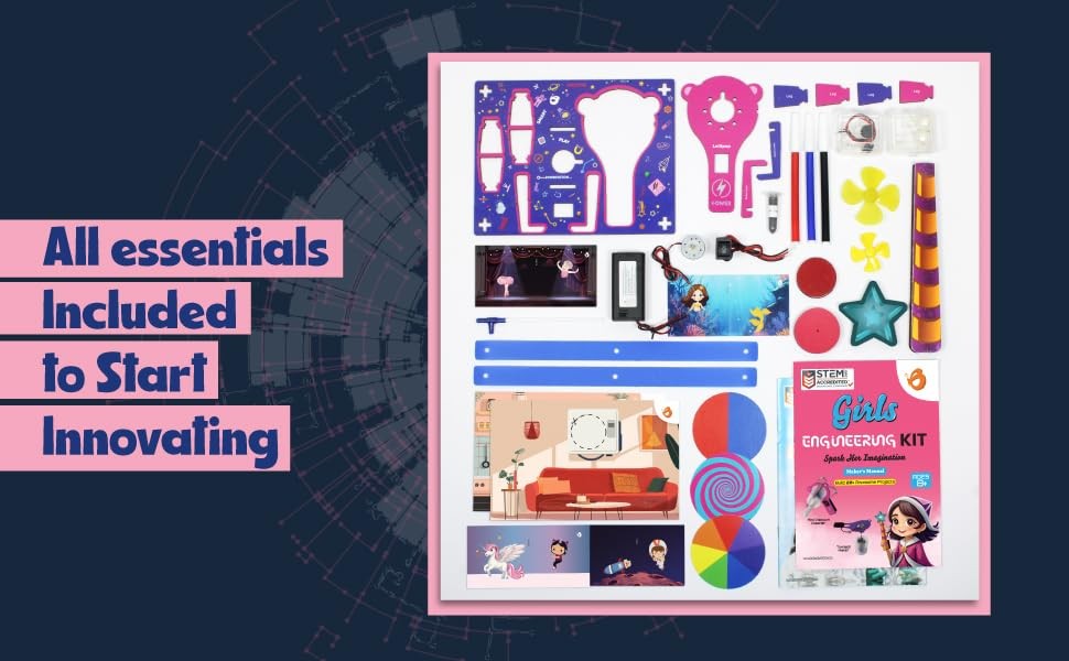 Butterfly EduFields 100+ STEM Projects | Girls Mini Engineering Kit for Ages