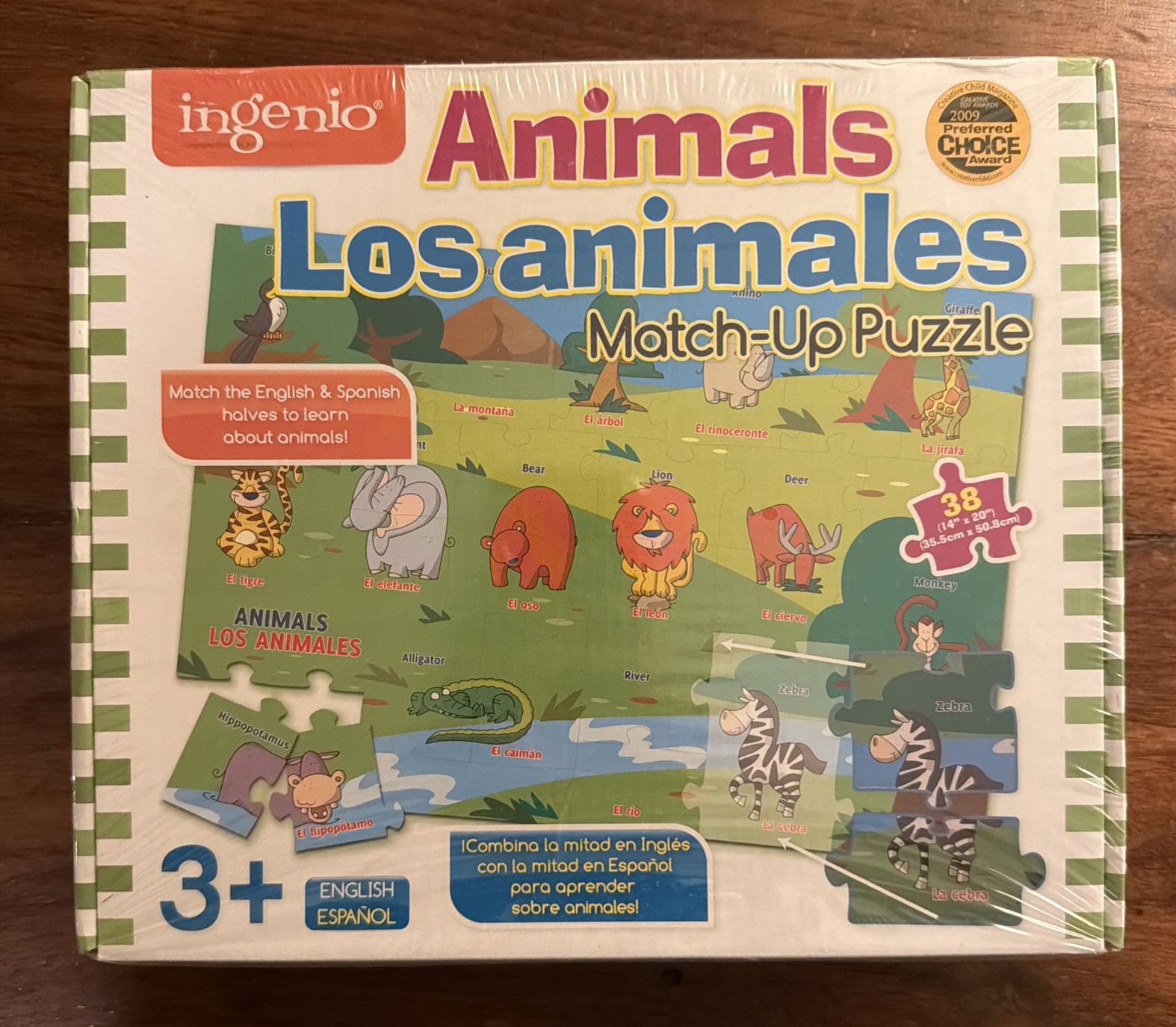 Ingenio English Spanish Animal Match-up Puzzle