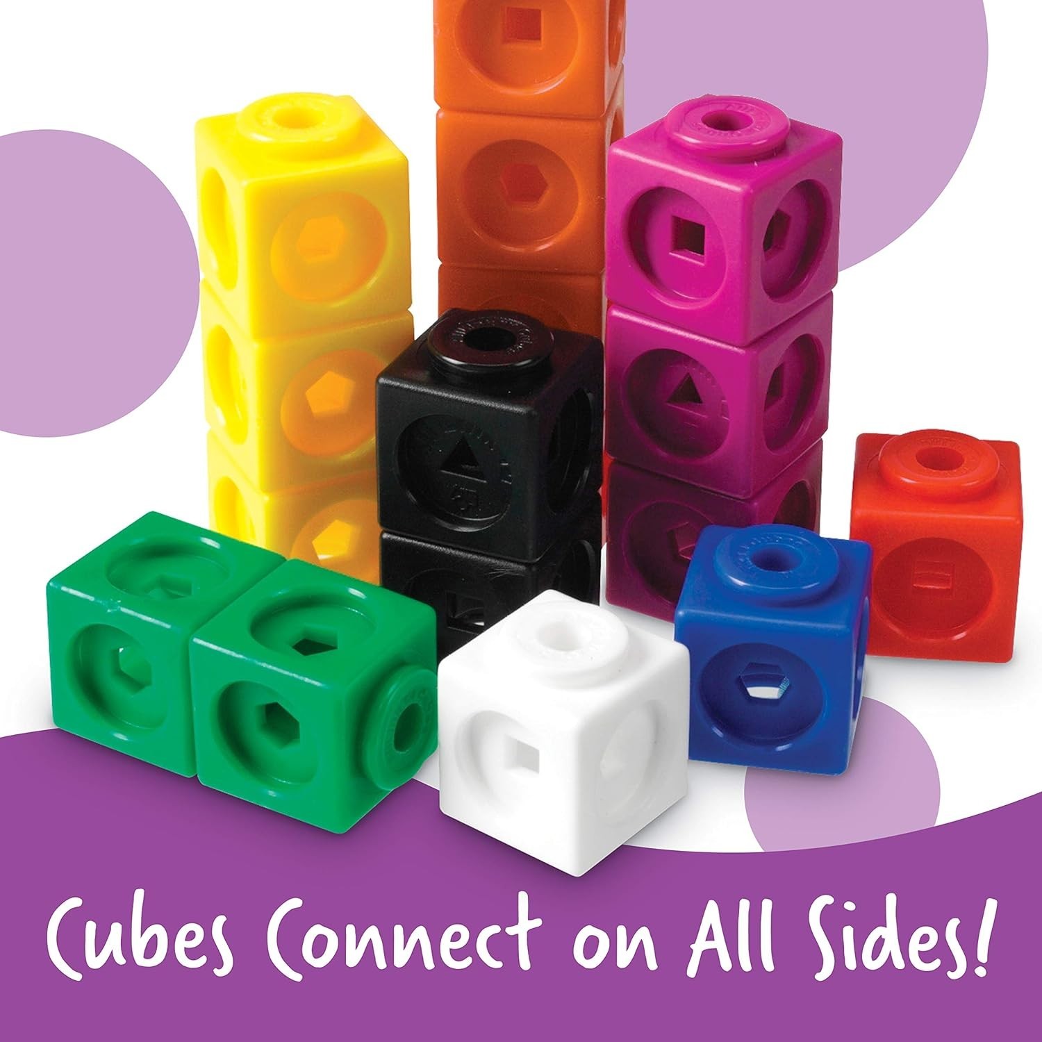 100 MathLink Cubes Activity Set – Colorful Hands-On Math Manipulatives for Kids