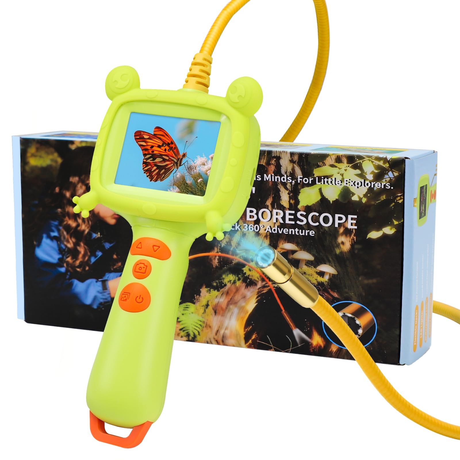 BESTISAN Kids Borescope Camera Toy with Light – STEM Science Green