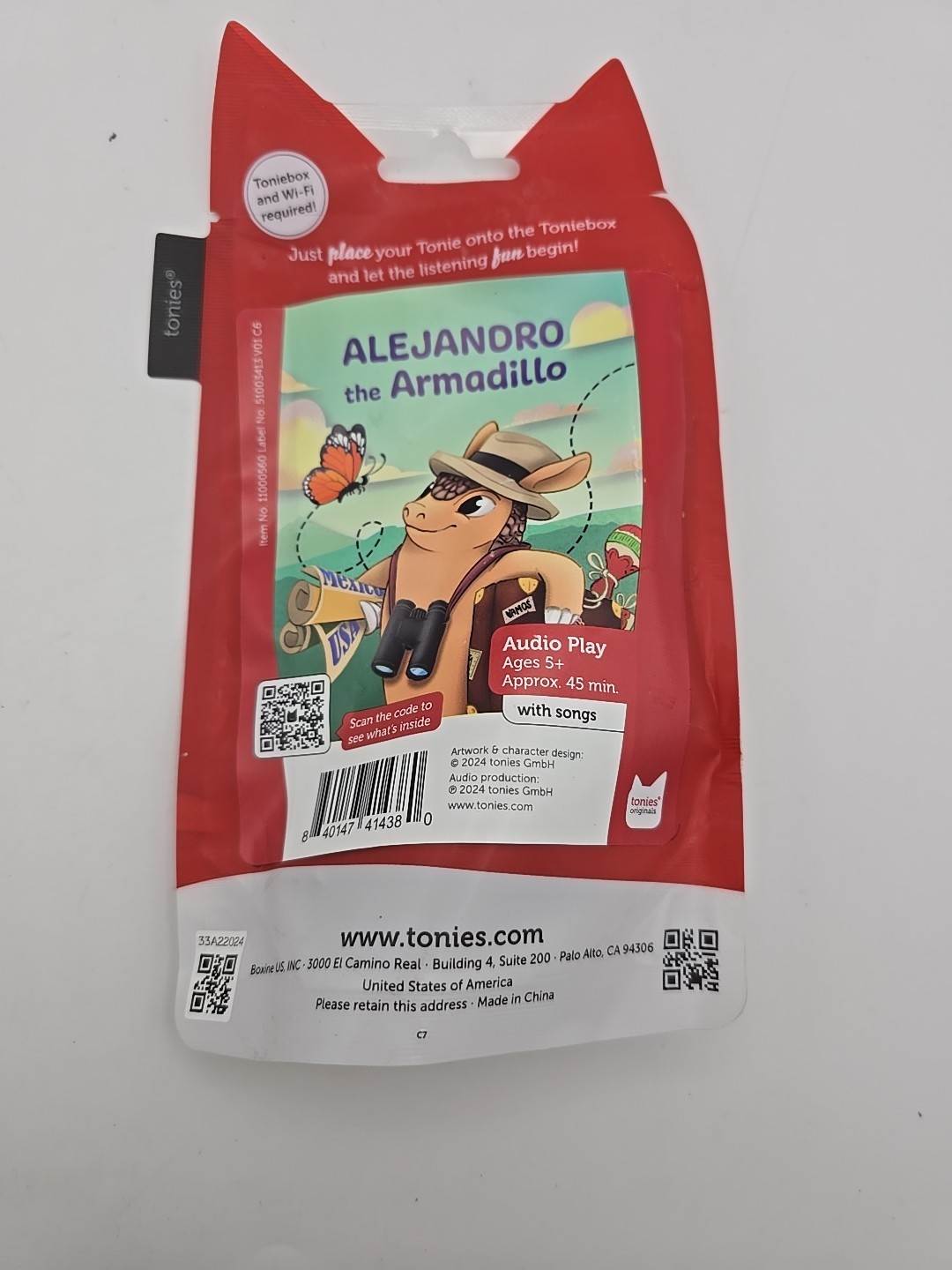 Tonies “Alejandro The Armadillo” Audio Character For The Toniebox NEW