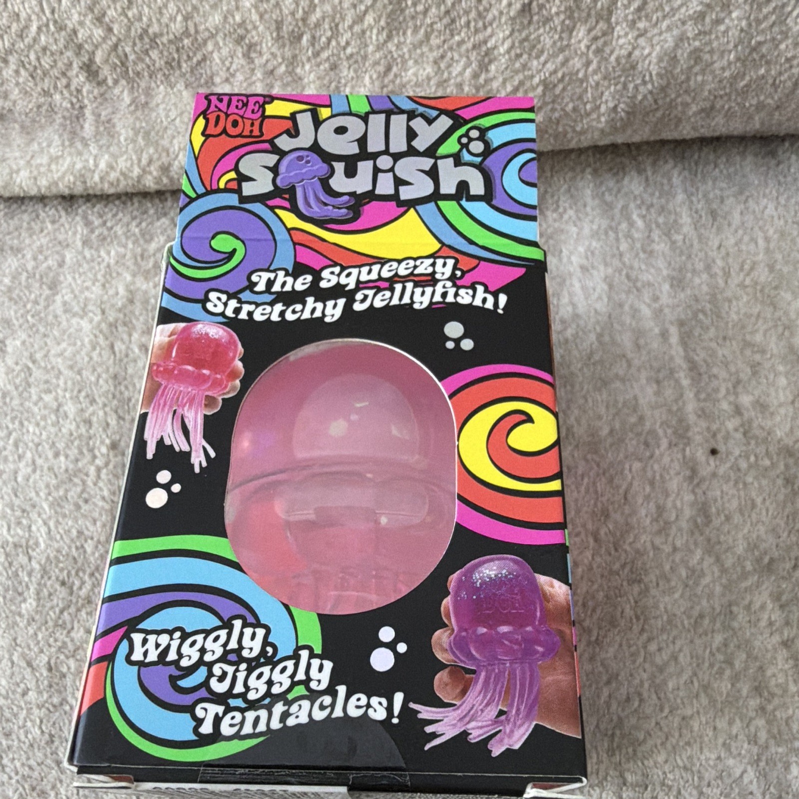 NeeDoh Jelly Squish Super Solid Squish Squeeze Toy Pink Purple 2025 25330NAB