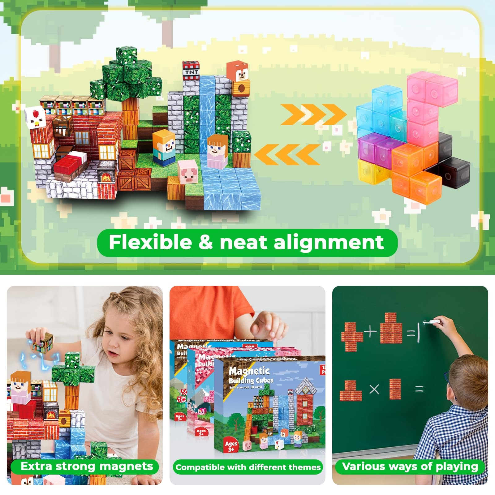 Goody King Magnetic Blocks|150PCS Building Blocks Set, 2cm, Red