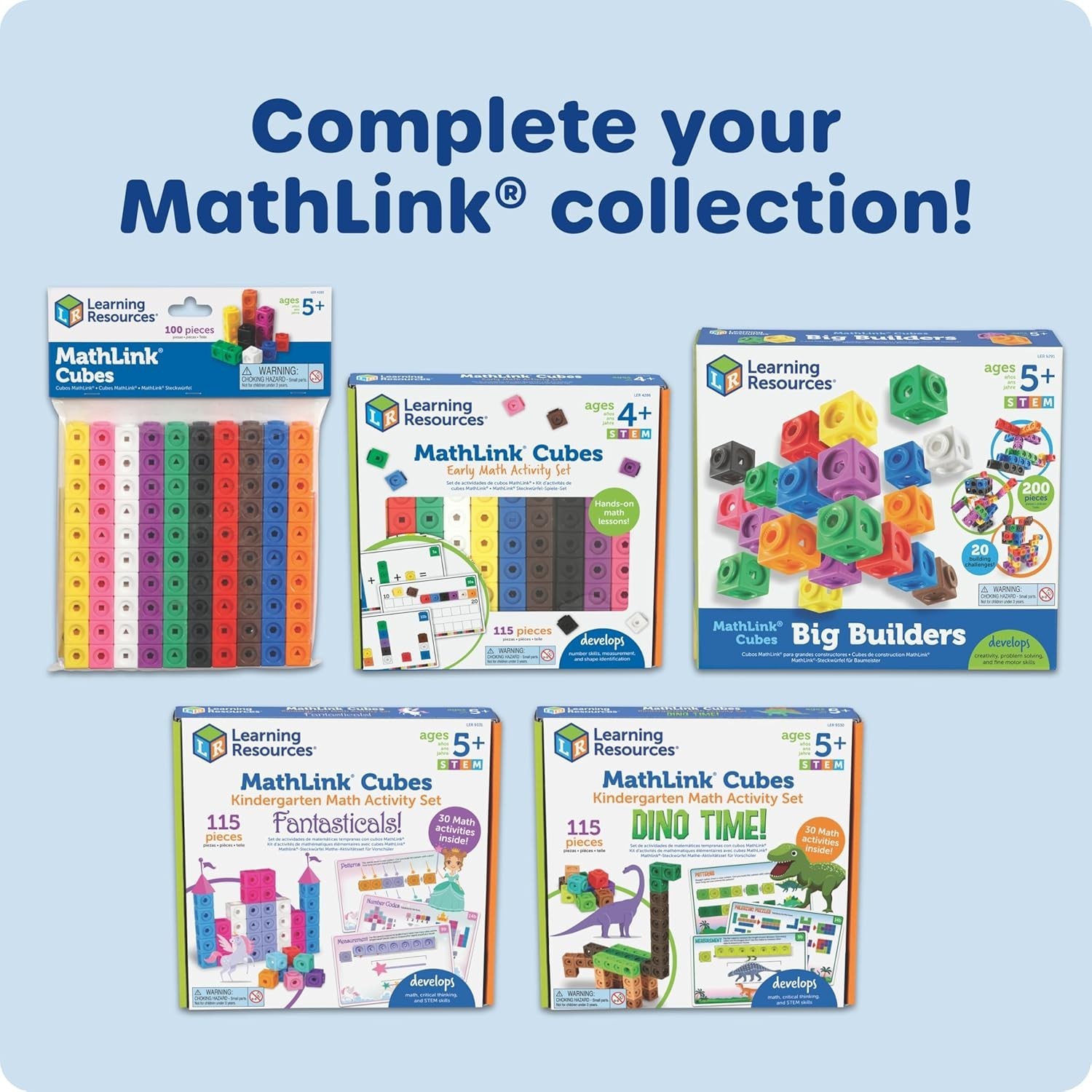 Counters for Kids – 100 Math Cubes for Shape and Color Identification
