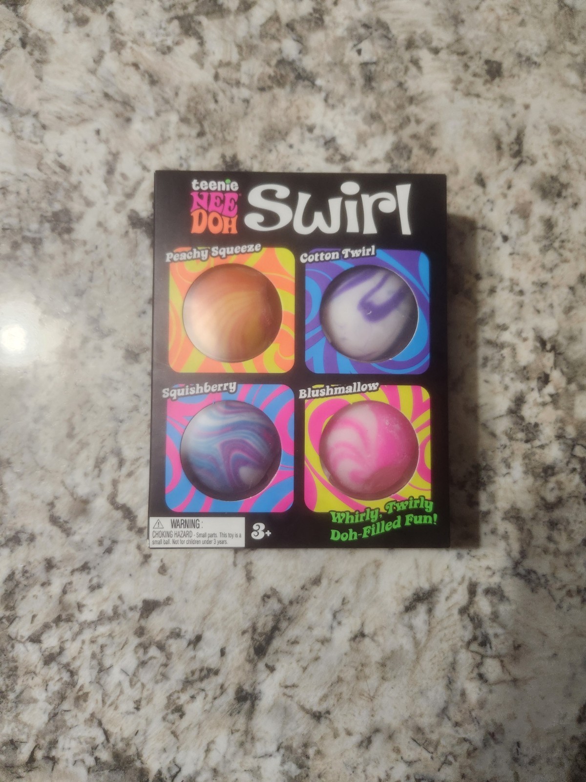 NeeDoh Teenie Swirl 4-pack, Nee Doh Mini Squishy Stress Balls, Set Of Four