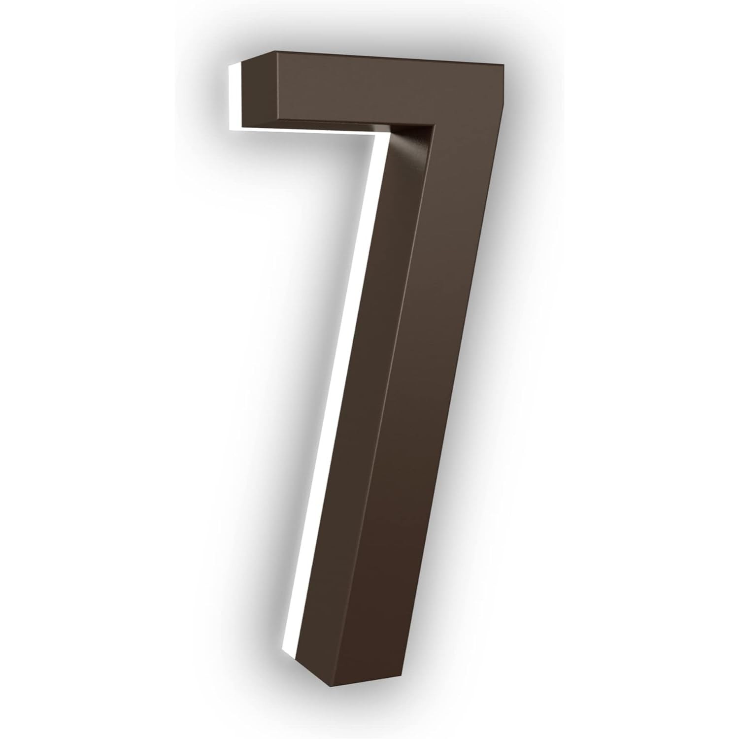 7″ LED House Numbers, ABS, Backlit 5000K, Bronze Finish, Modern, Outdoor