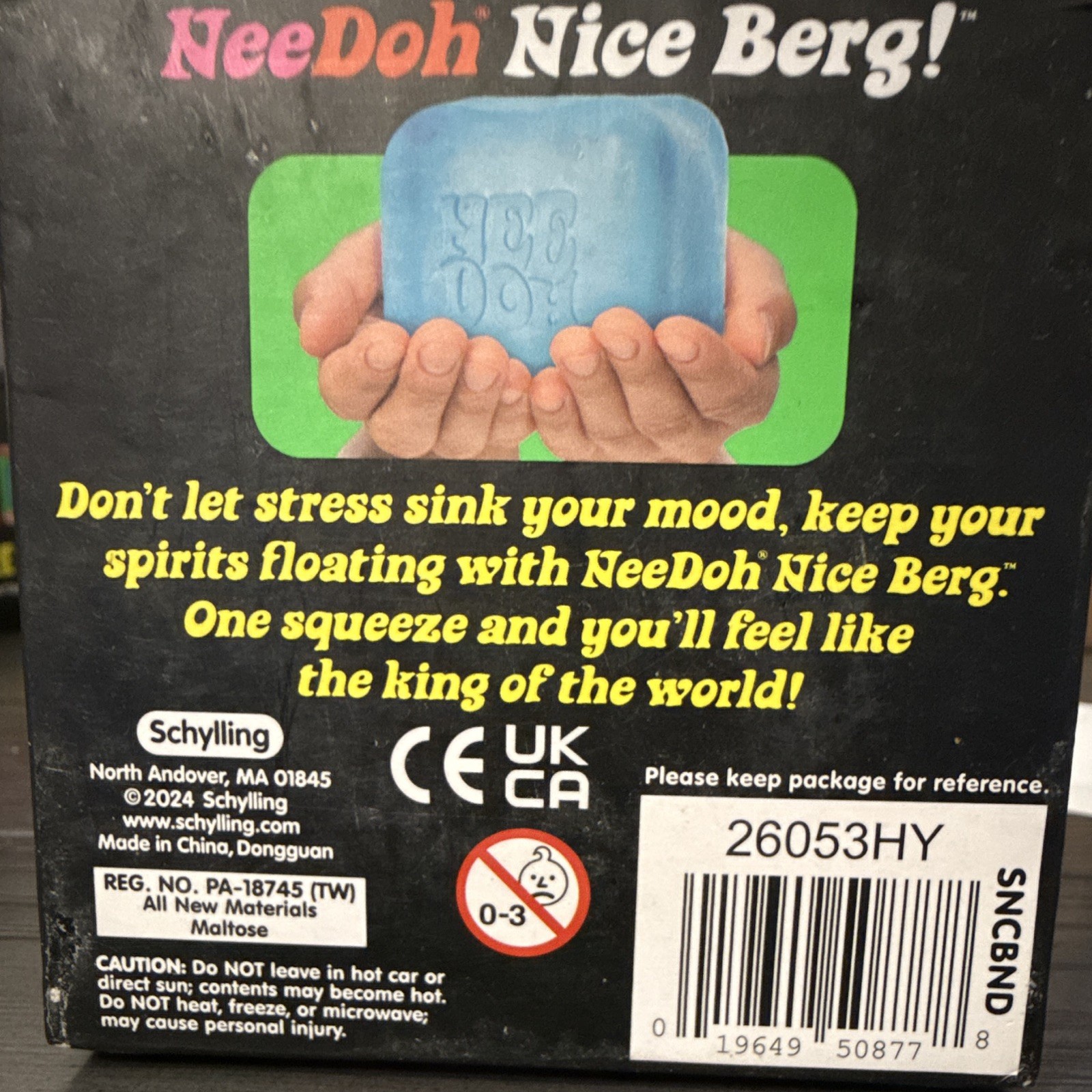 NeeDoh Nice Berg Super Solid Squish Squeeze Ball Stress Reliever, Blue Maltose
