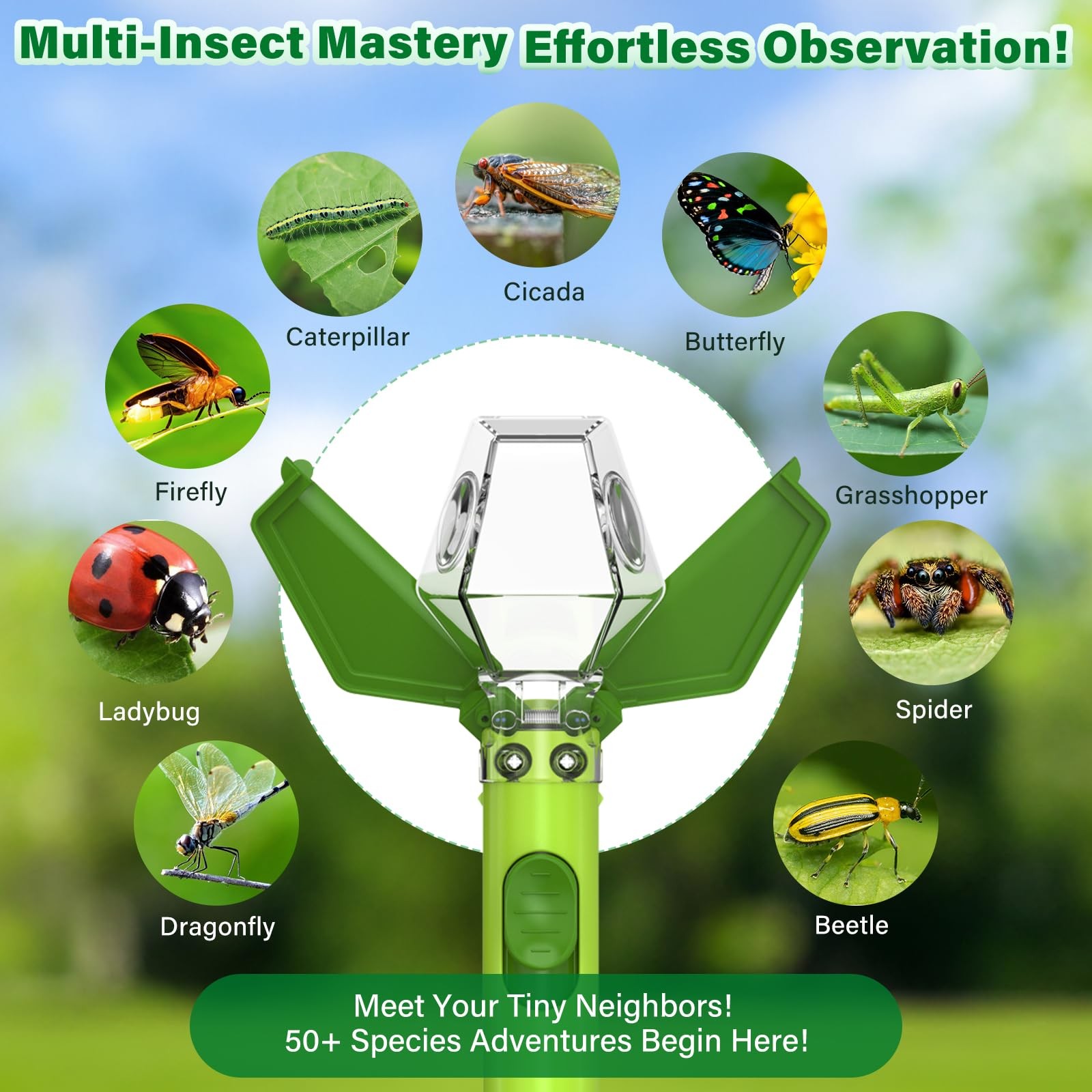 Bug Catcher for Kids, Insect Trap Kit with 6X Magnifier, STEM Educational Exp…