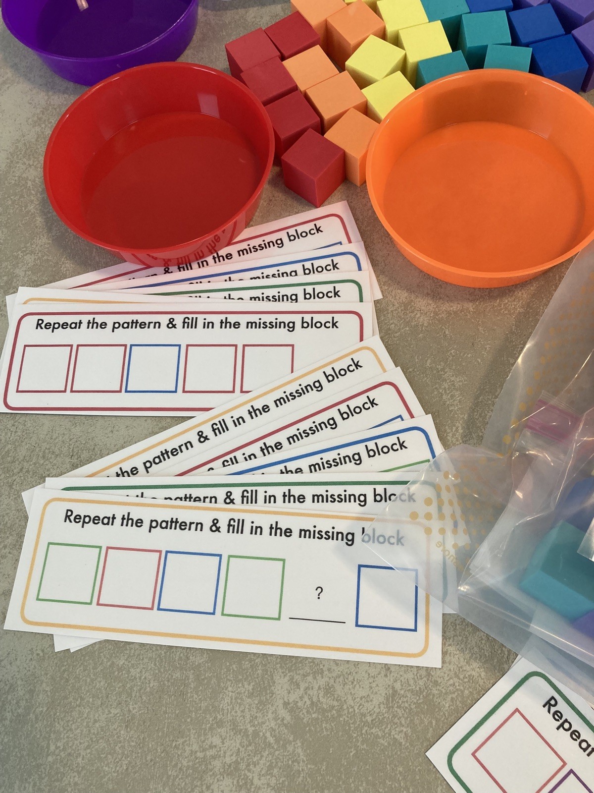 Color Sorting & Shapes Sorting Patterning w/Lakeshore Learning Bag * 2 sets