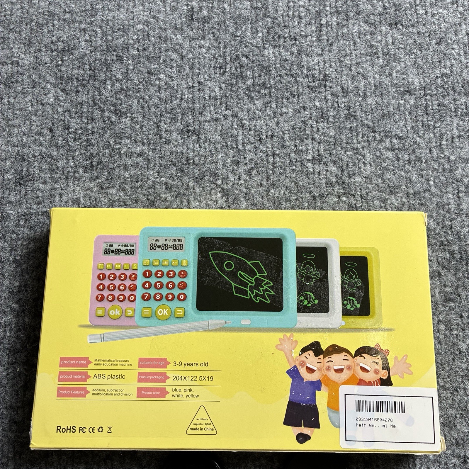 Kids Early Education Math Machine LCD Writing Tablet Digital Calculator Toy Pen