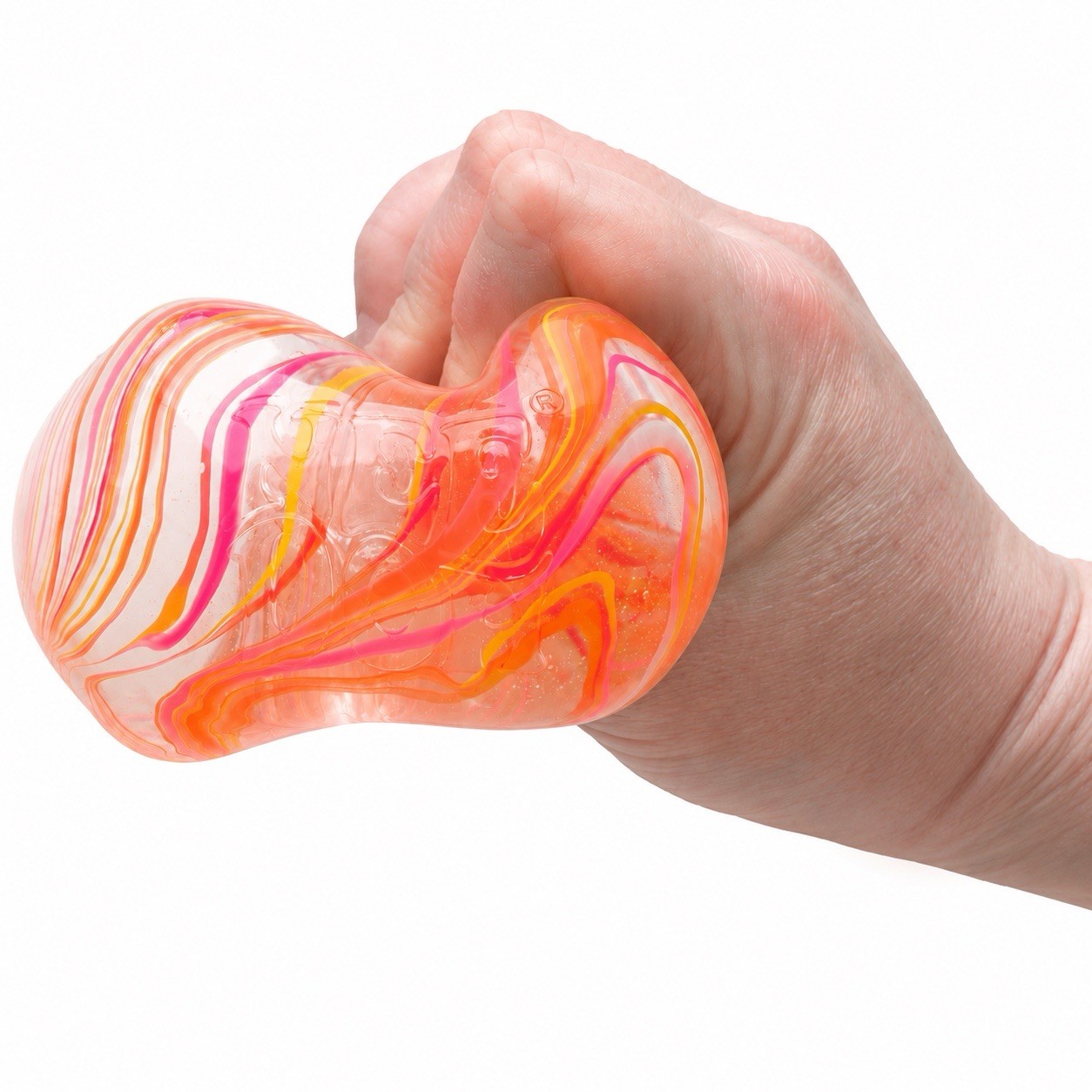 NeeDoh NICE BERG SWIRL 3.25” Cube VIRAL Squishy Nee Doh Toy [ORANGE SWIRL]