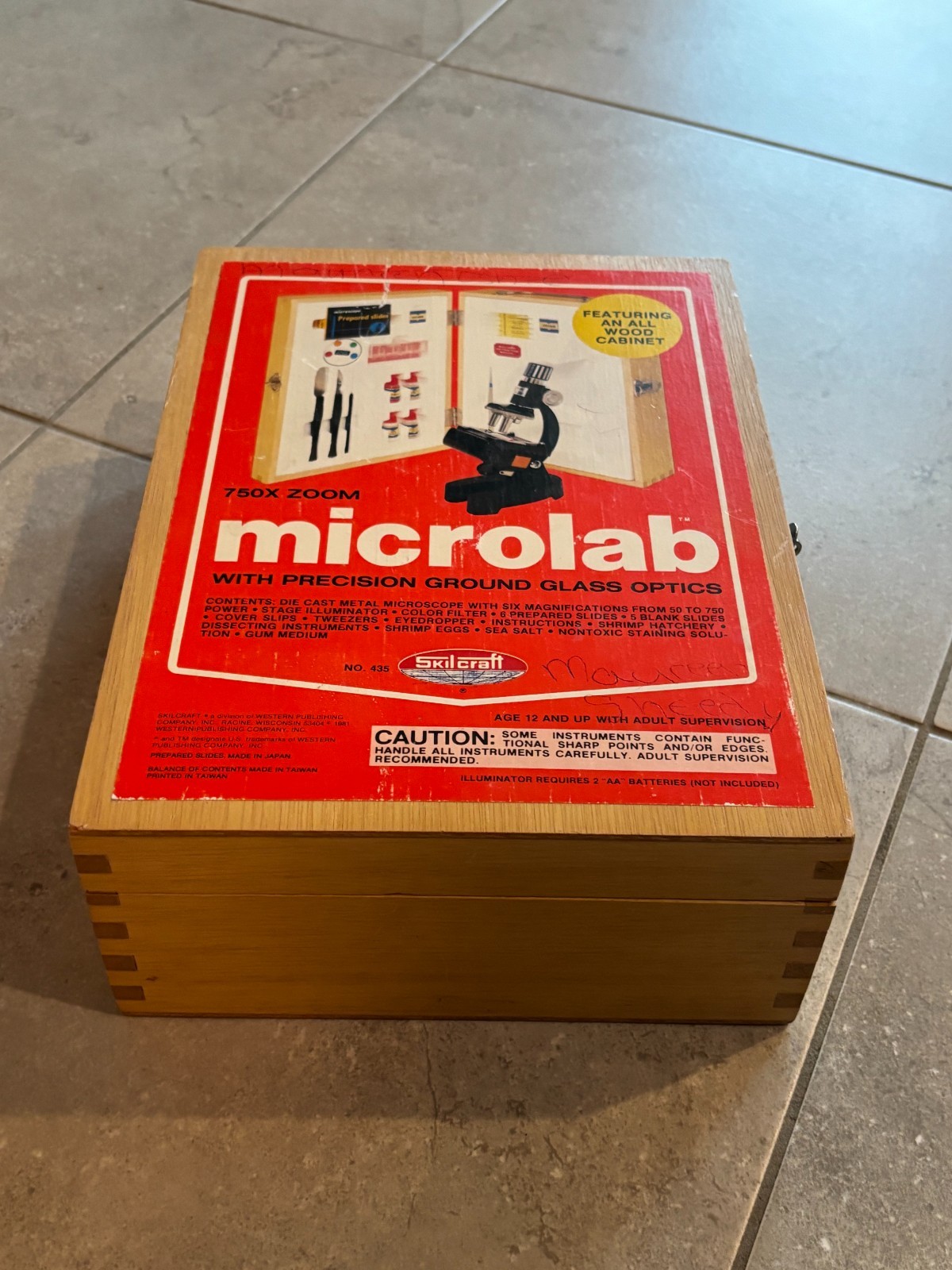 Vintage 1960s Skilcraft Microlab No 435 Microscope Lab Kit 750X Prepared Slides