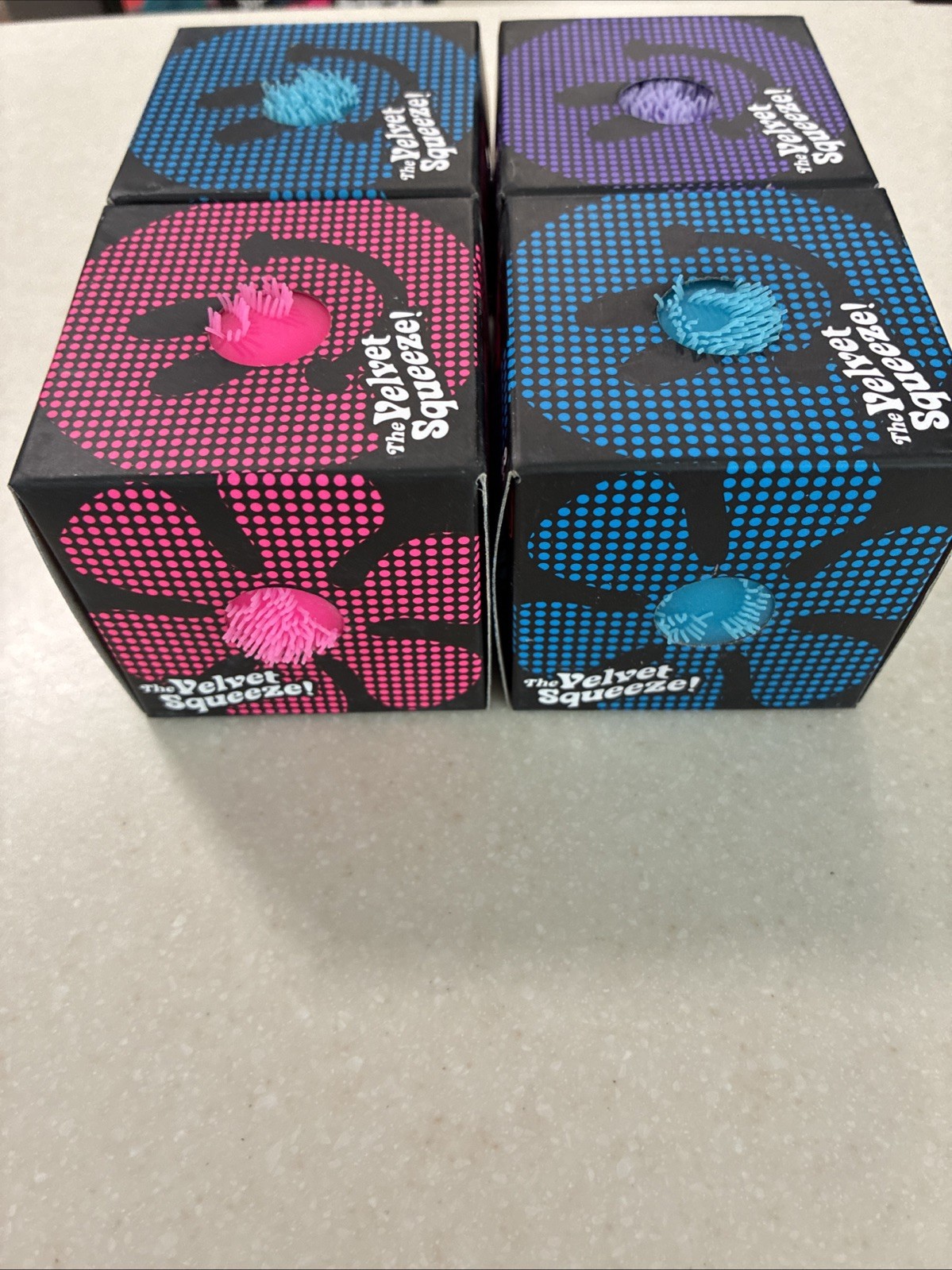 LOT OF 4: Nee Doh FUZZ BALL Flower Power The Velvet Squeeze-🔥FREE SHIPPING🔥
