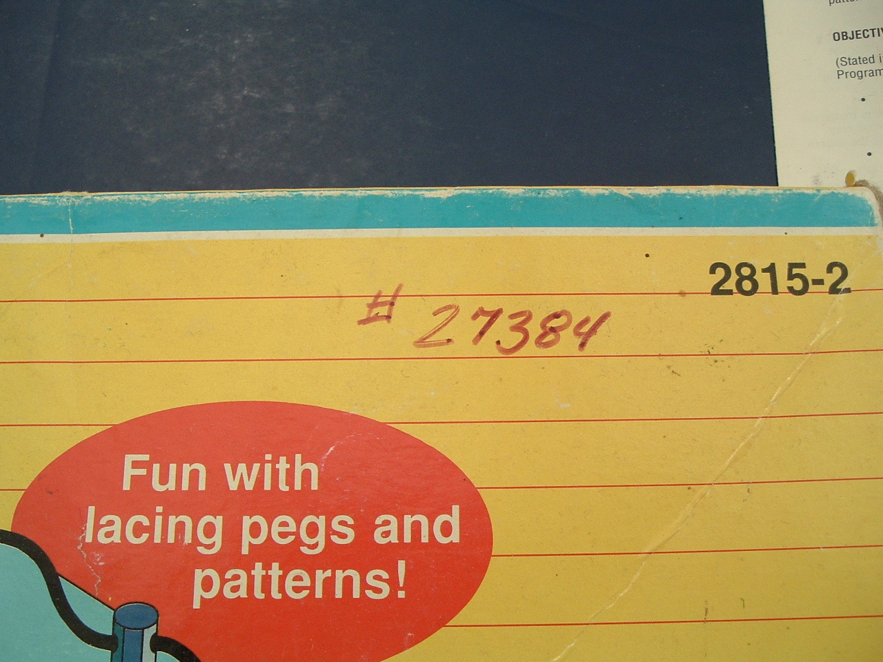 Lacing pegs and patterns set 1990 creative learner Bemiss Jason educational toy