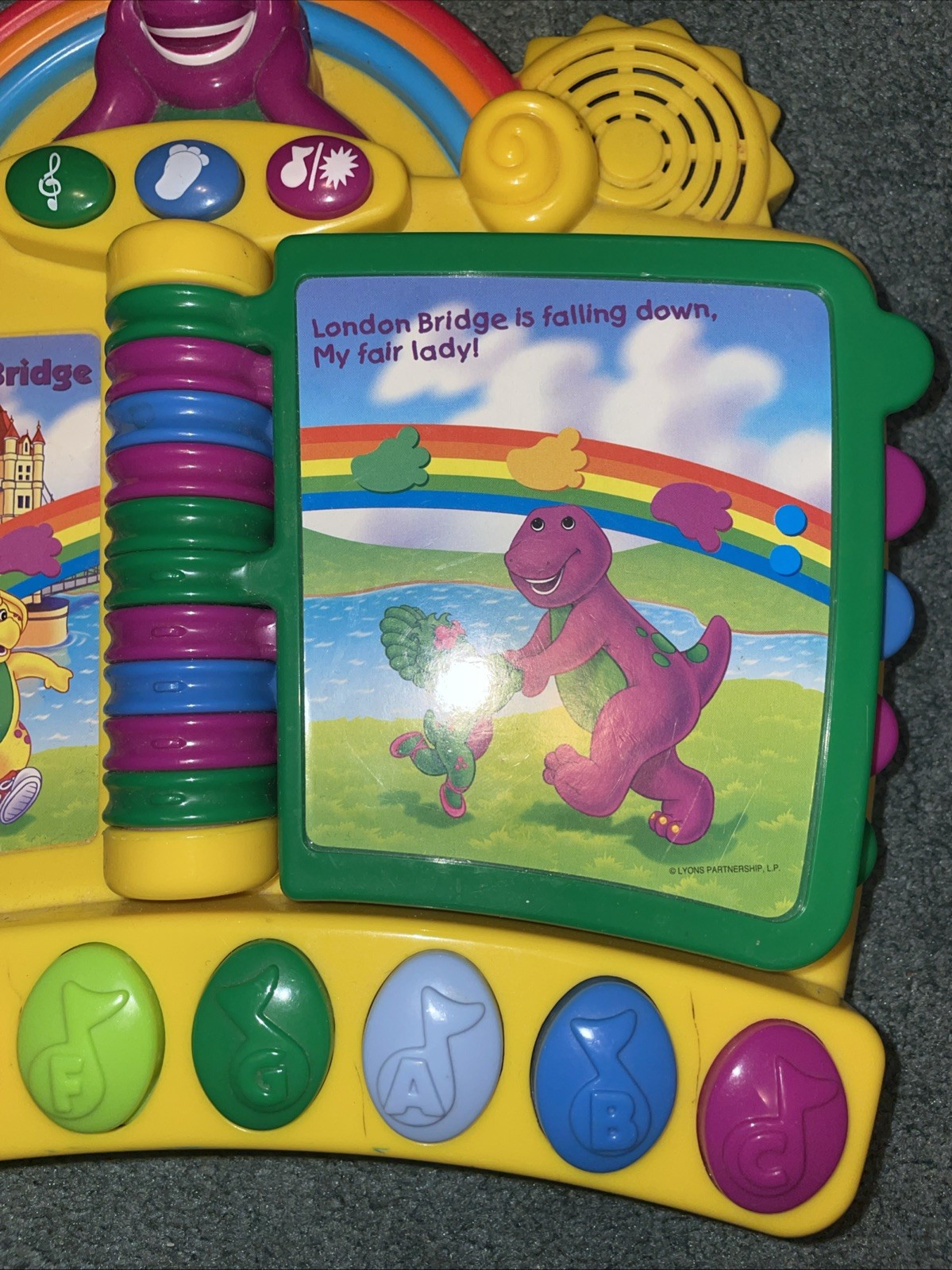 Vintage Barney Musical Nursery Rhymes Piano Book Electronic Interactive Toy