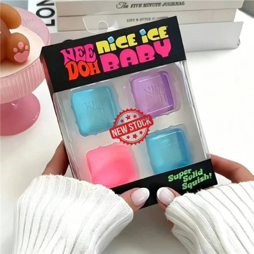 Needoh Nice Ice Baby 4 Pack Mini Cubes Squishy Stress Fidget Toy Authentic