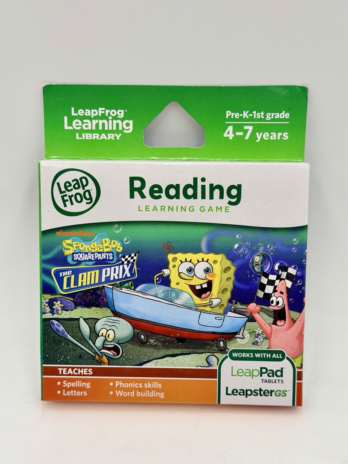 LeapFrog Explorer SpongeBob Squarepants The Clam Prix Learning Game NEW