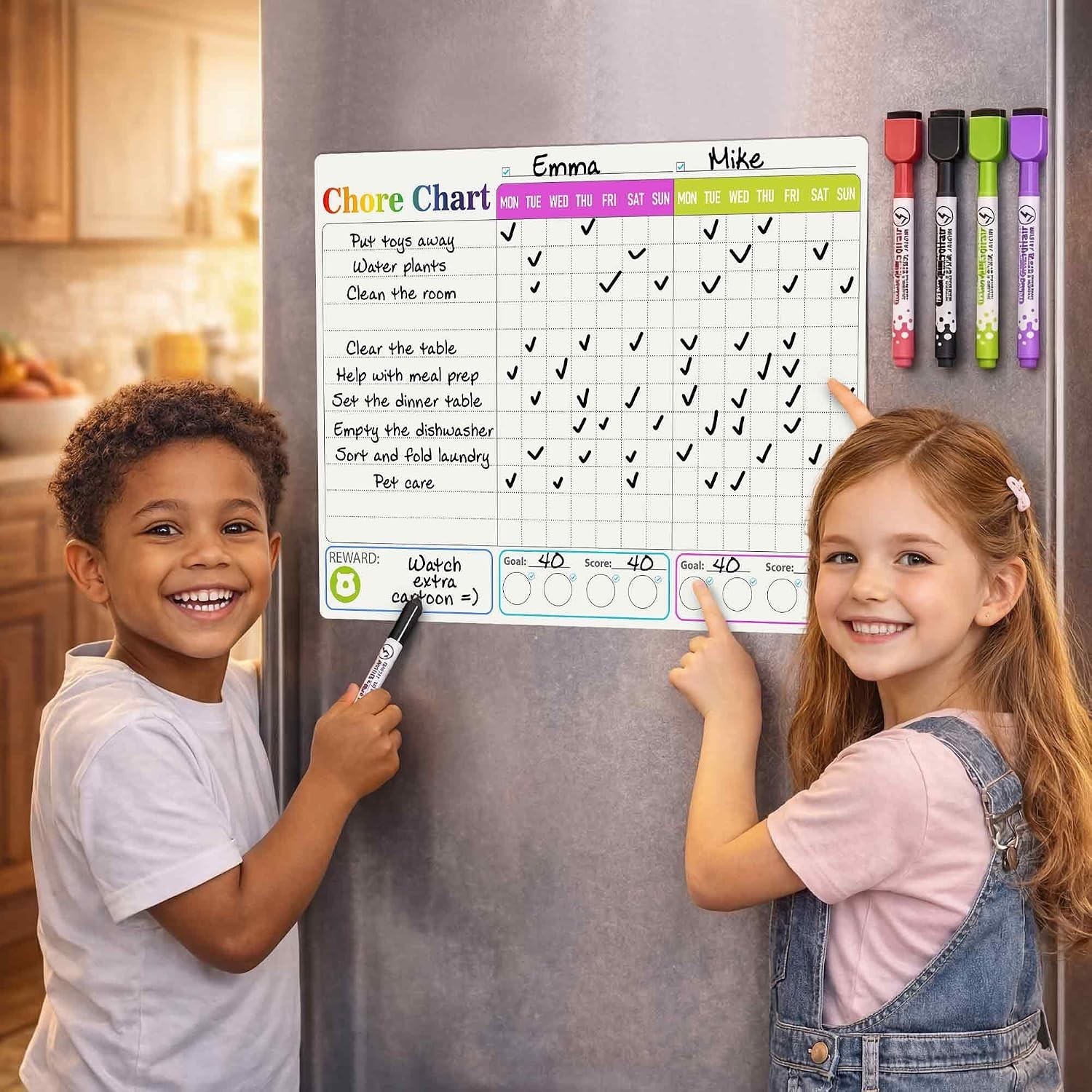 Responsibly Sourced Cardstock Chore Chart for Kids Encouraging Positive Behavior