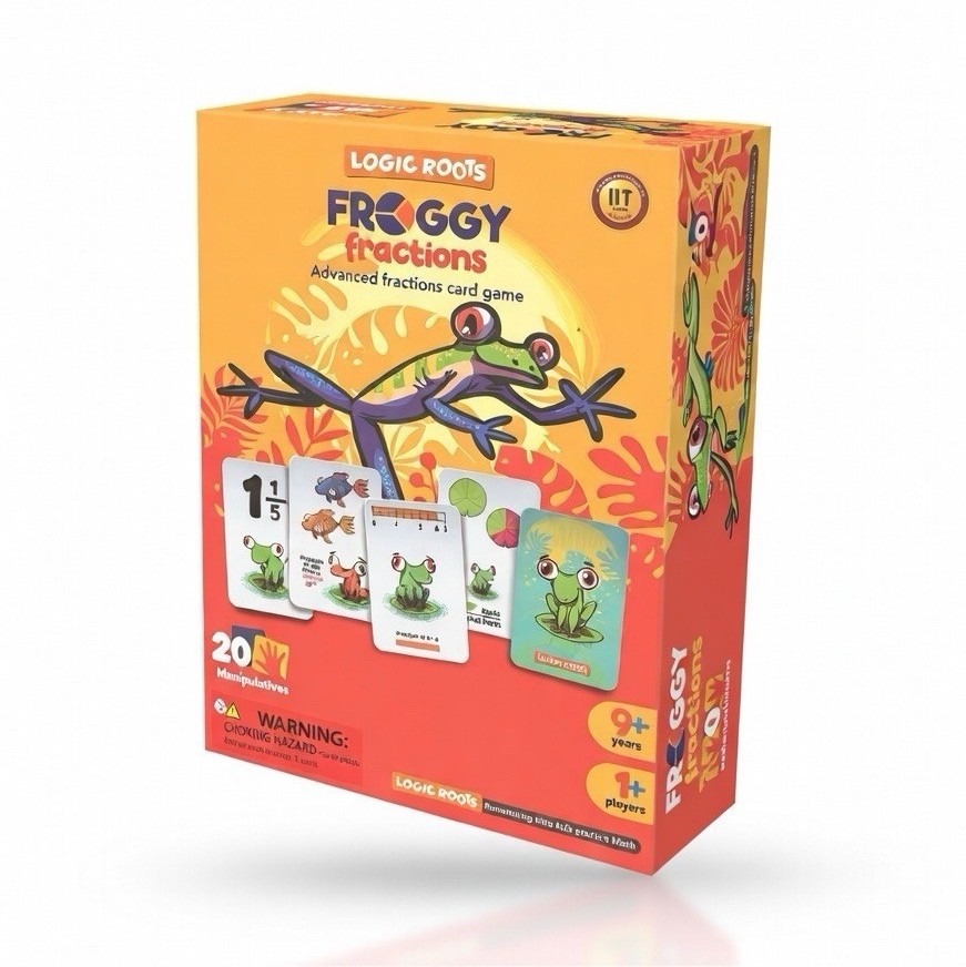 Logic Roots Froggy Fractions Advanced Fractions Card Game Ages 8-11, 9+ Years
