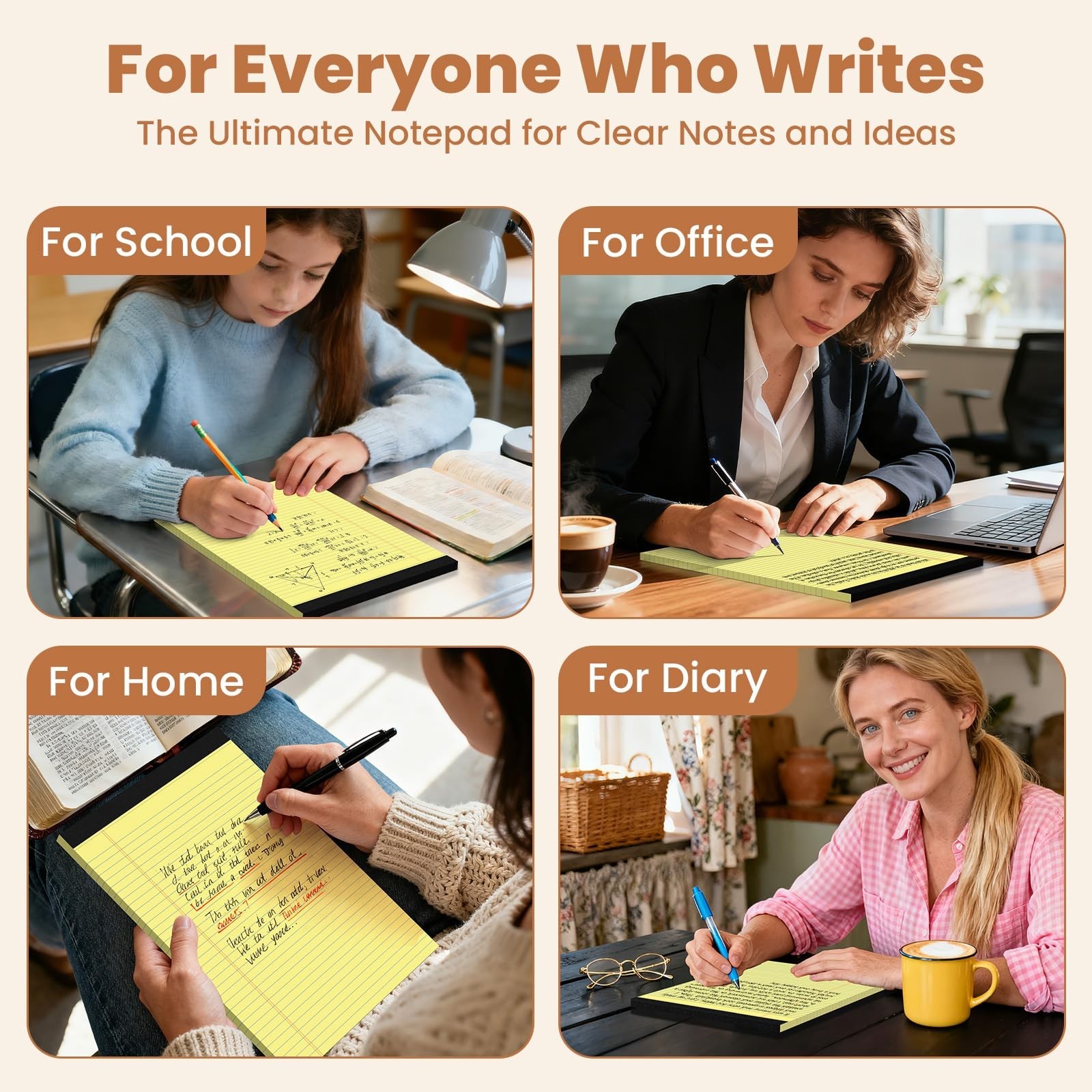 6Packs Legal Pads 8.5 x 11 Inch, 50Sheets/Pack, College Ruled & Perforated Ye…
