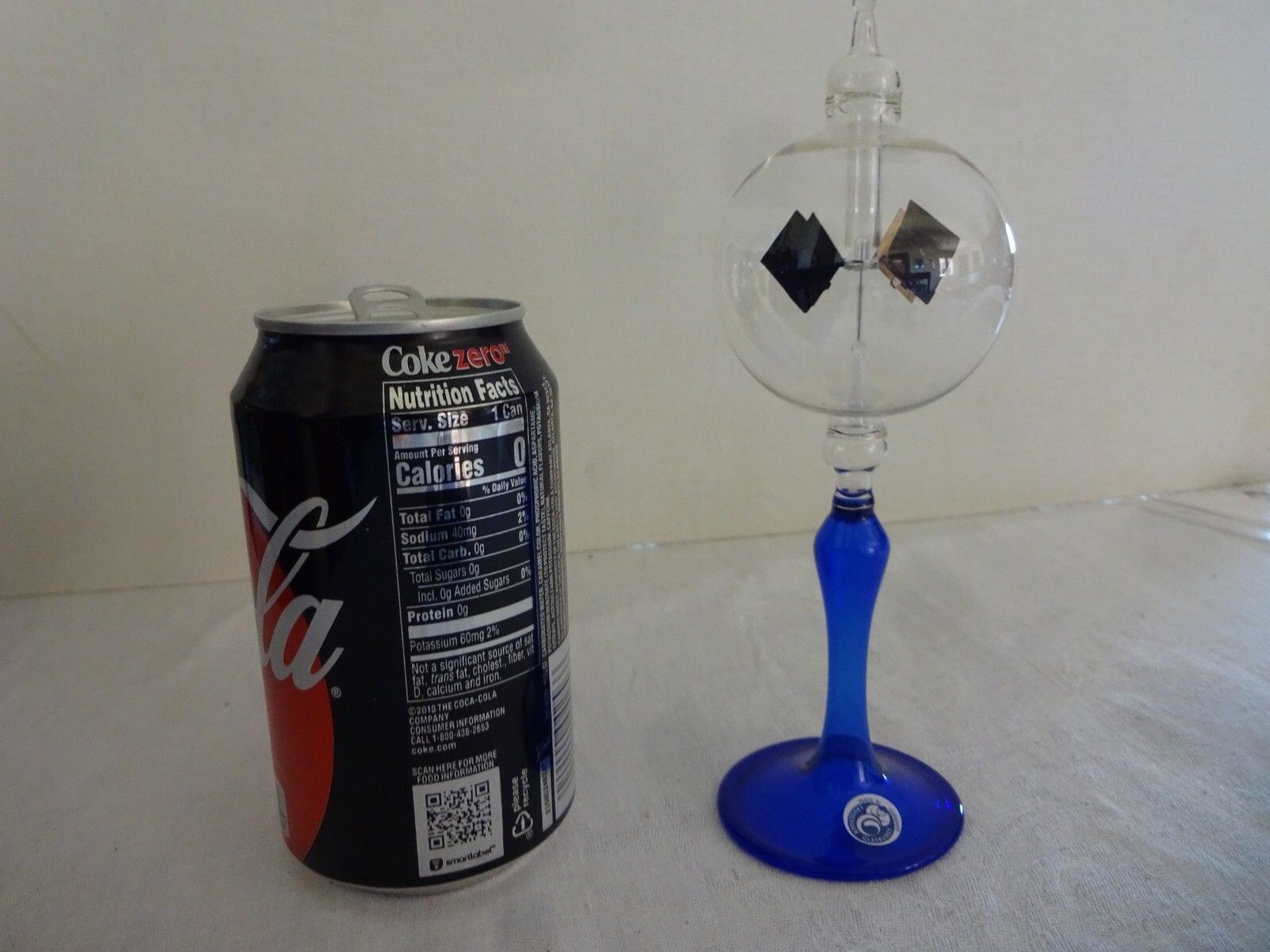 SOLAR RADIOMETER, CROOKES, LIGHTMILL – Clear Globe, Cobalt Blue stem – SMALL