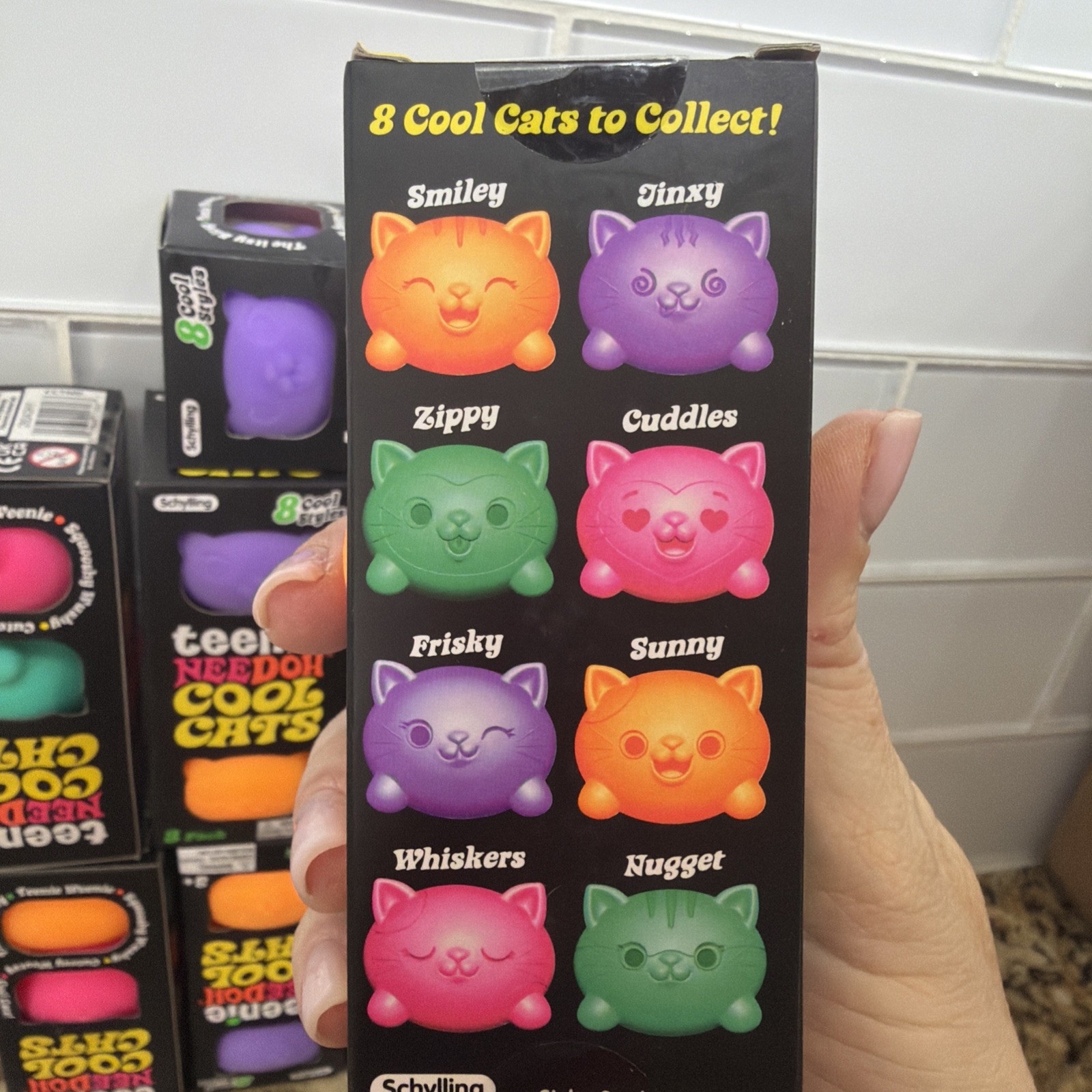 Schylling Teenie Nee Doh Cool Cats ONE 3 Pack Squishy NeeDoh per order