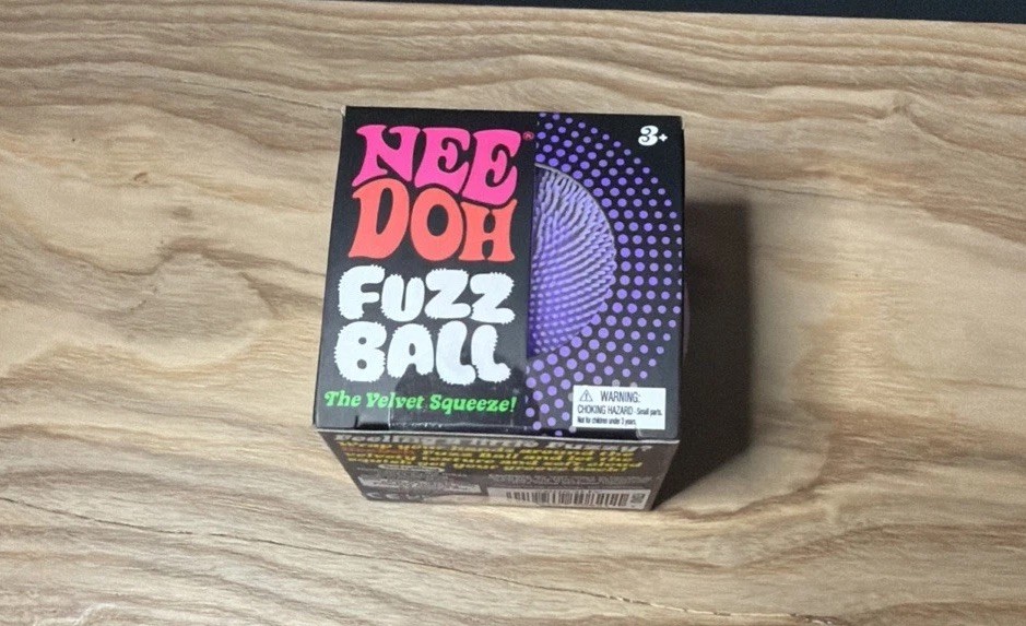 Needoh FUZZ BALL The Velvet Squeeze Ball NEEDOH Purple Authentic Sealed New!!