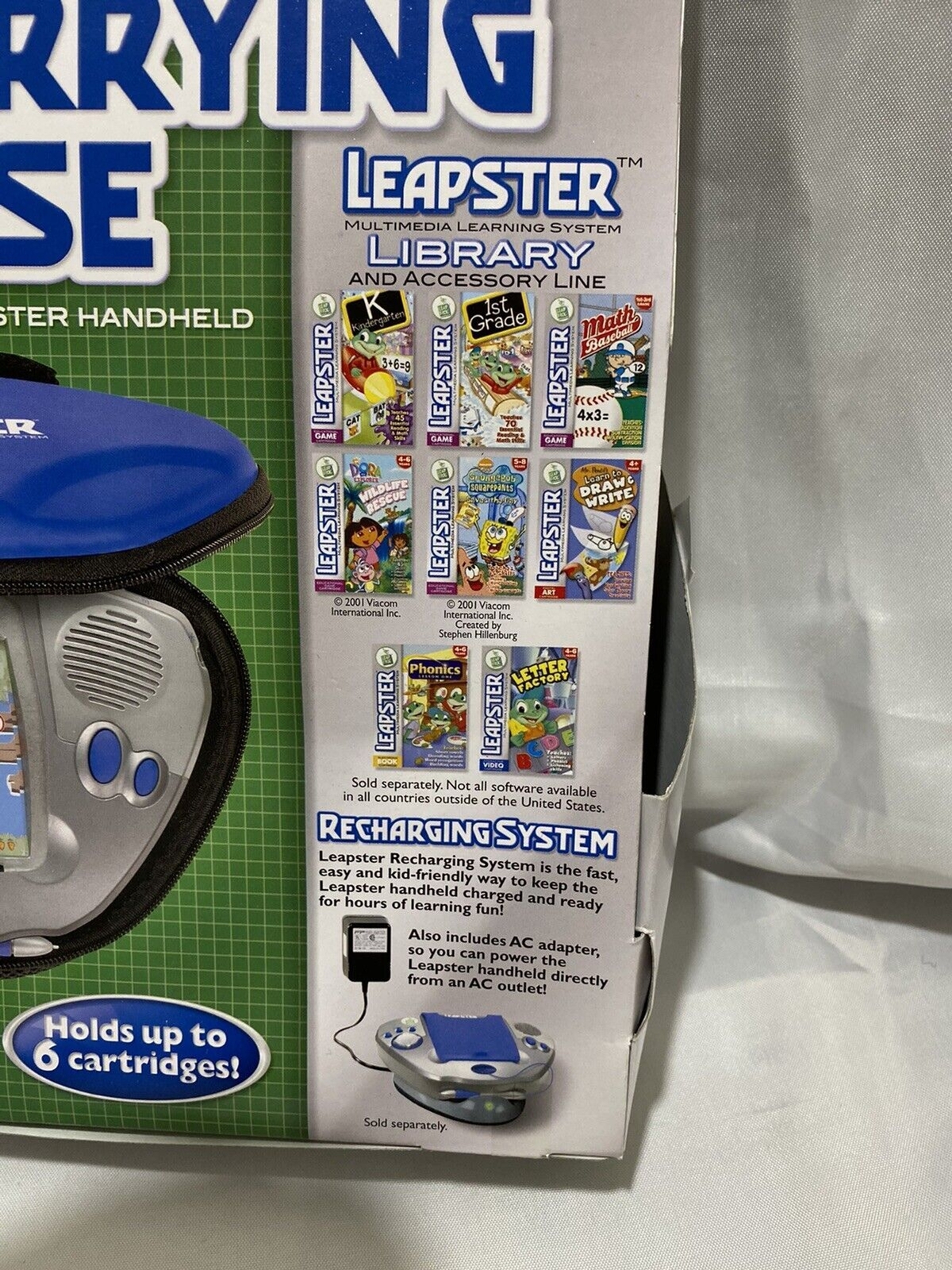 Leap Frog Leapster Carrying Case Boys Blue Ages 4 to 8 Zip Enclosure