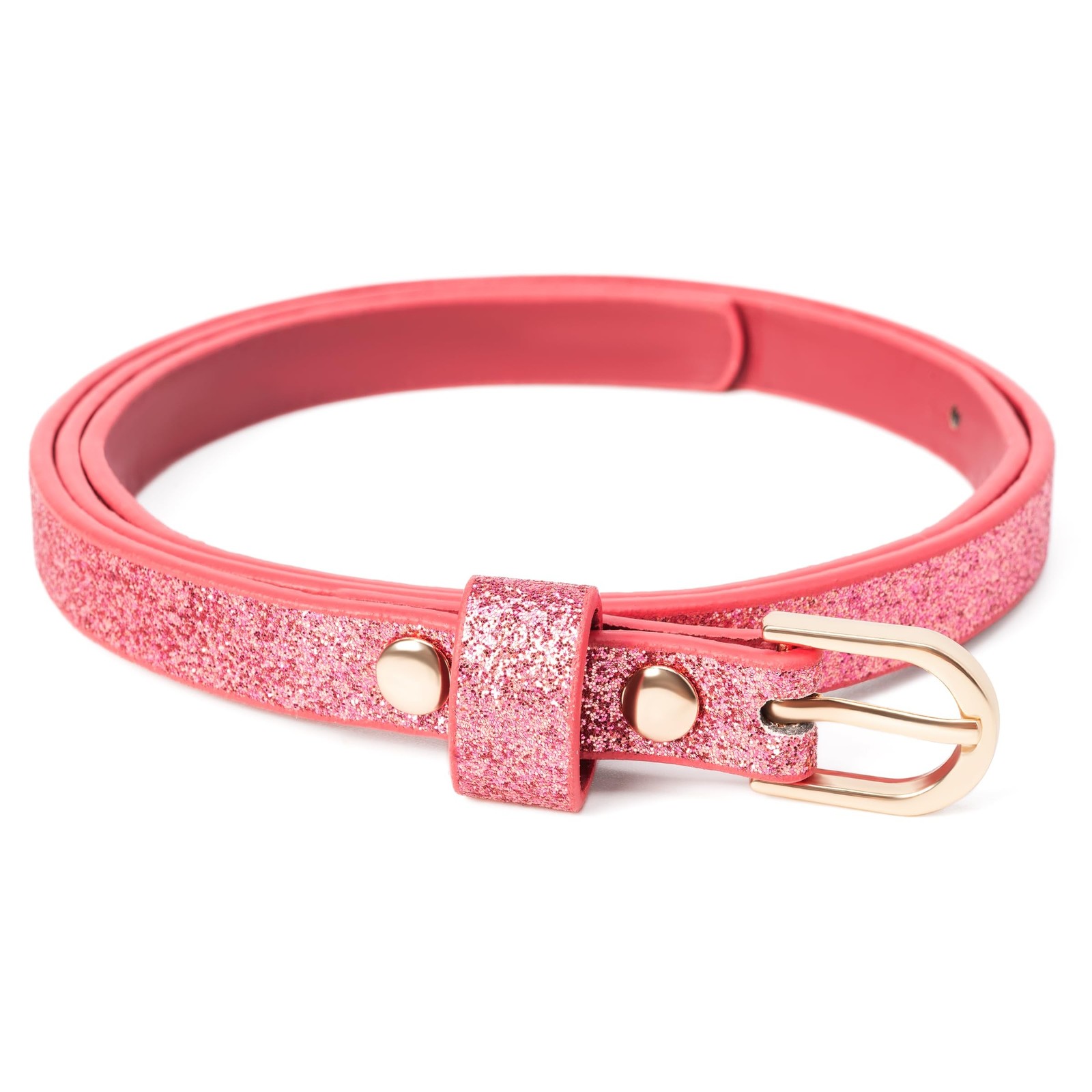 Kids Ultra-Skinny Sparkly Belt, Ages 4-7 Years and 8-14 Years, Stylish Glitte…