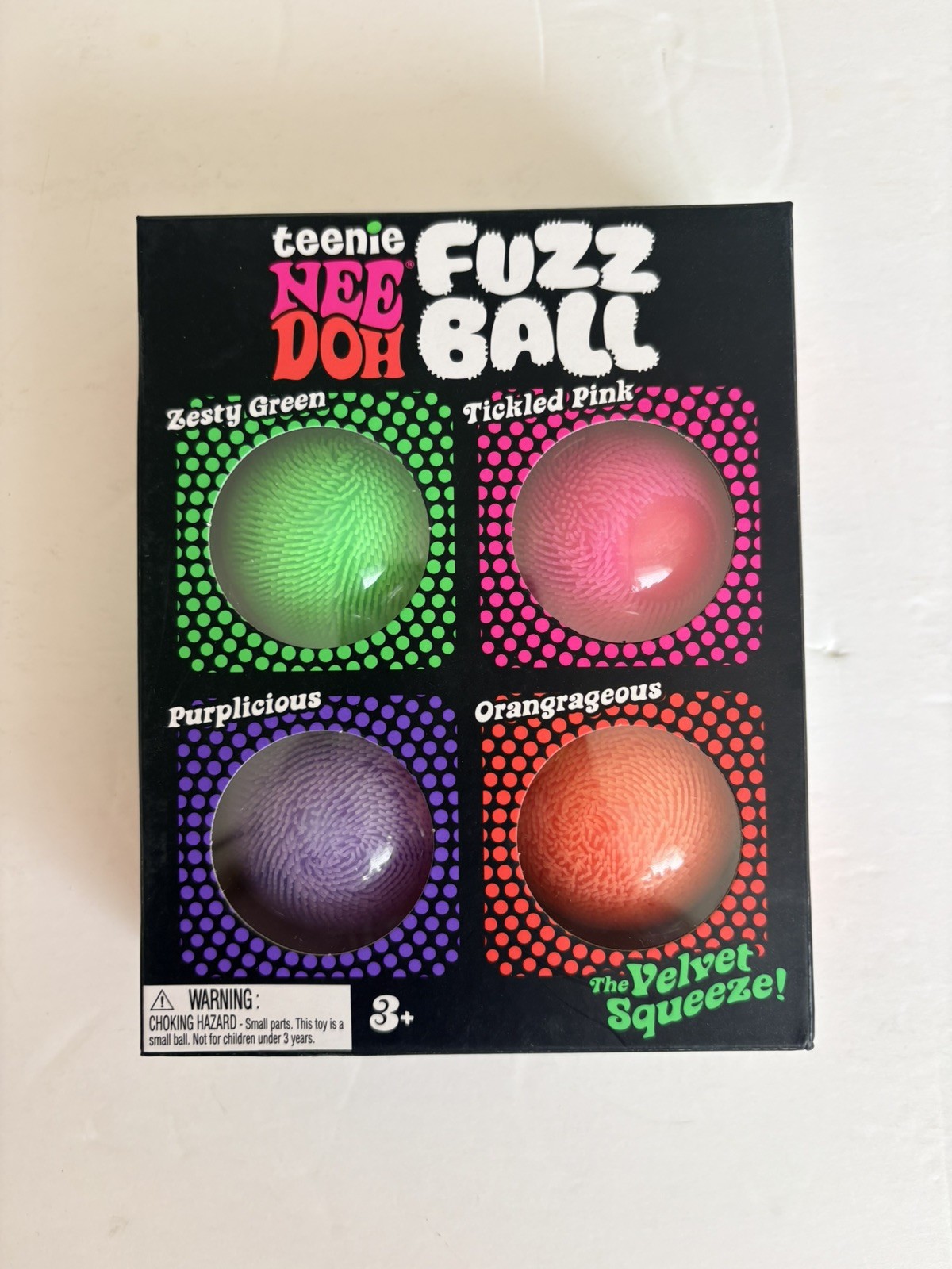 Teenie NeeDoh Fuzz Ball 4-Pack Stress Balls Sensory Fidget Toy New Sealed