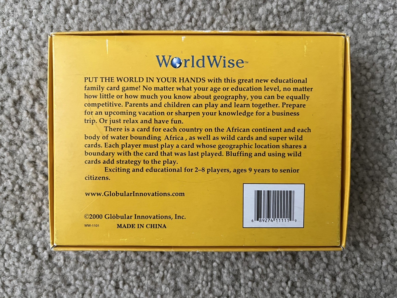 WorldWise Geography Card Game – African Edition -2-8 players-Ages 9+ – Complete