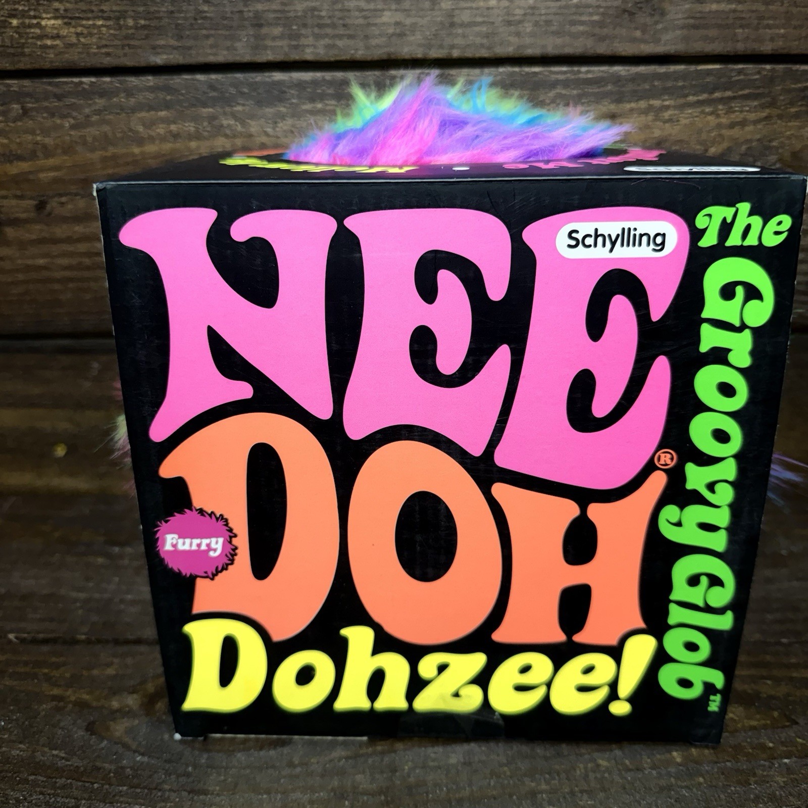 NEW Rare Needoh Dohzee Groovy Glob 7.5″ Furry Ball Pillow Rainbow Plush IN BOX