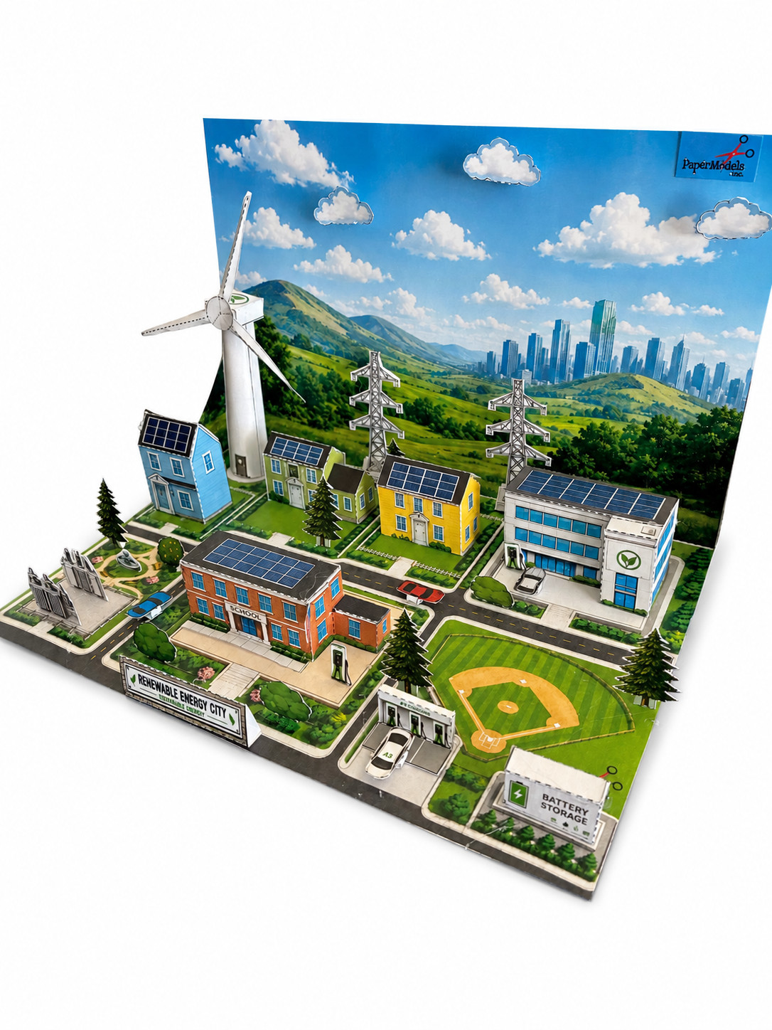 Renewable Energy City Paper Models – Series – paper model kits school projects