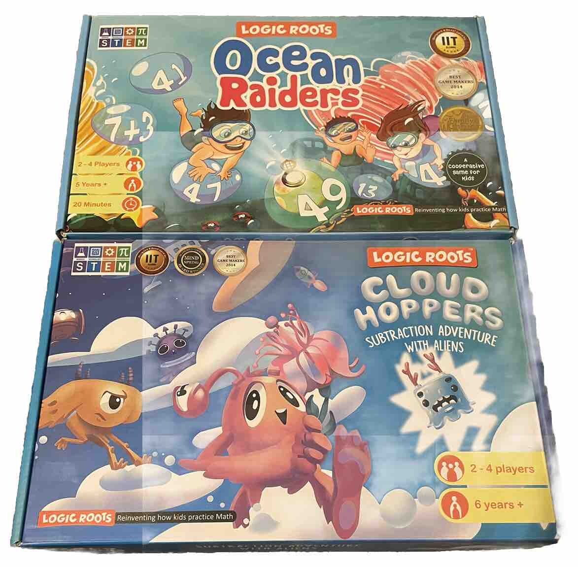 Logic Roots Cloud Hoppers Addition & Subtraction Board Game Educational Math FUN