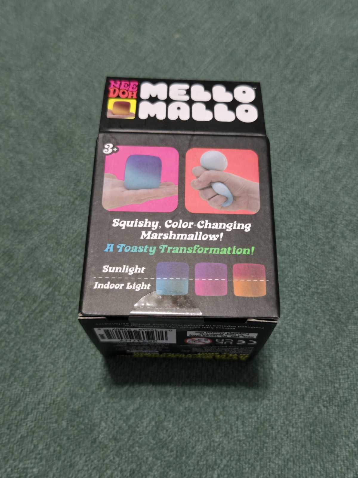 NeeDoh Mello Mallo Yellow Orange Color Change Squishy Toy, Nee Doh Mellow Mallow