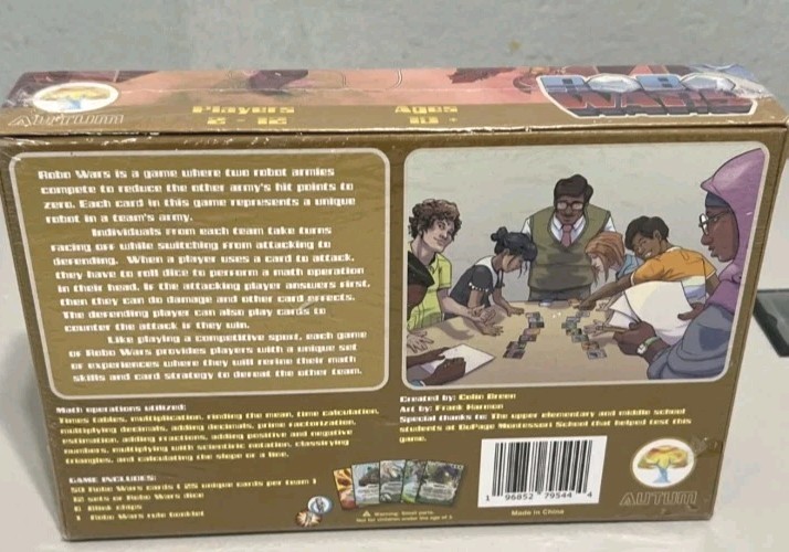 Autum Robo Wars: A Math-Based Card Game Educational Strategy 2-12 Players Sealed